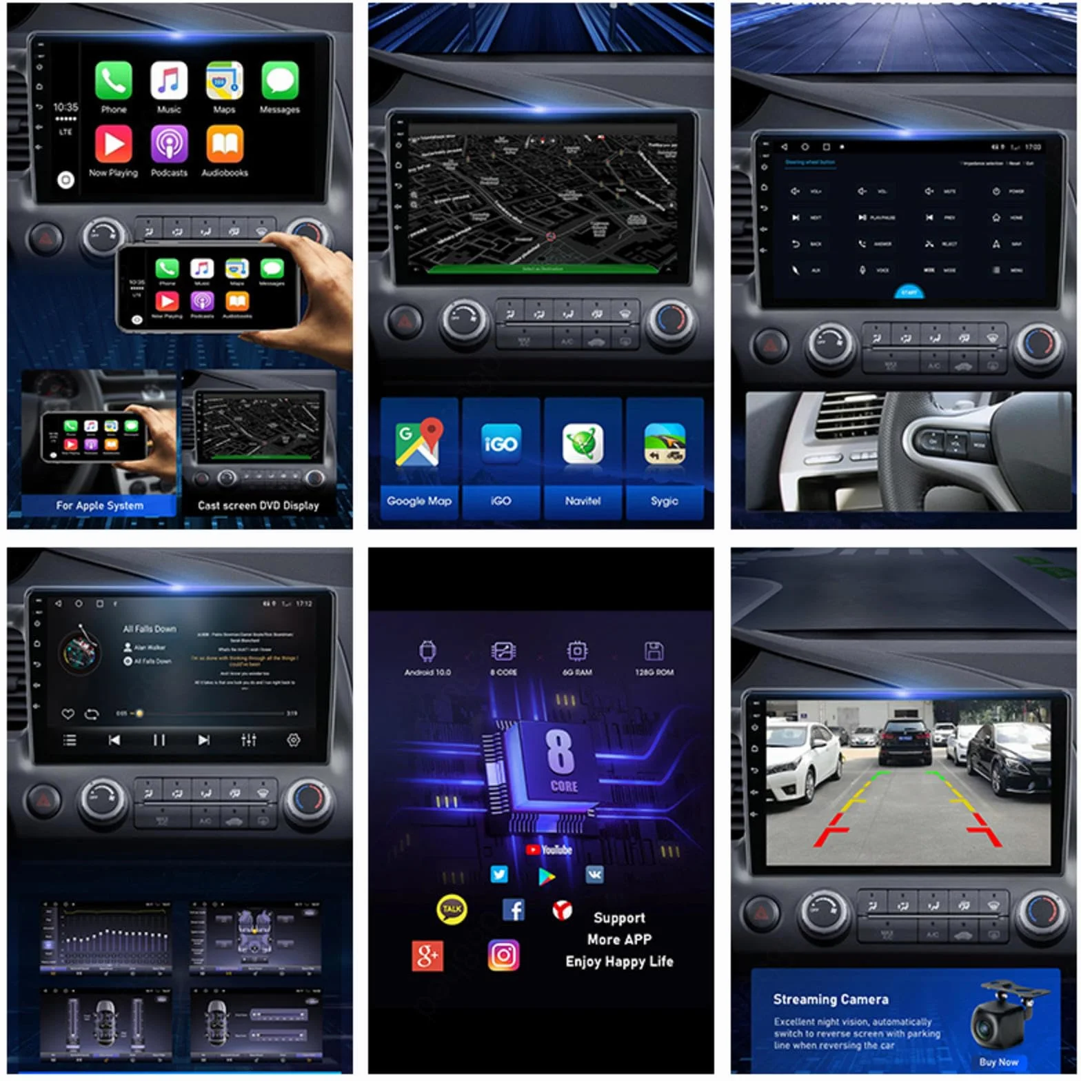 Android 15 Car Stereo 9" Samochód Dla Toyota Corolla 11 Auris 2017-2018,M106