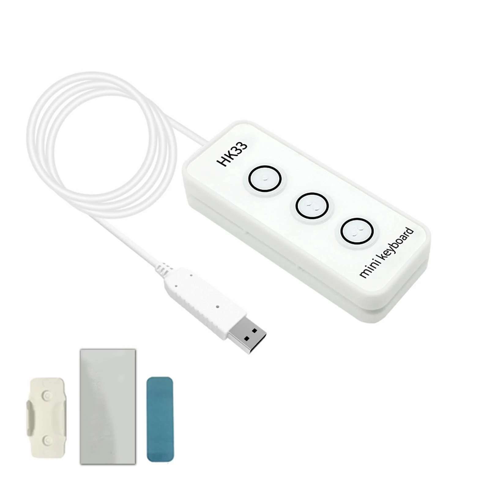 Jiawu 3-przyciskowa Klawiatura do Programowania USB z absorpcją magnetyczną, łatwa Instalacja - Niestandardowa Klawiatura Zapewniająca większą produktywność w Grach i środowiskach Pracy (HK33UBM
