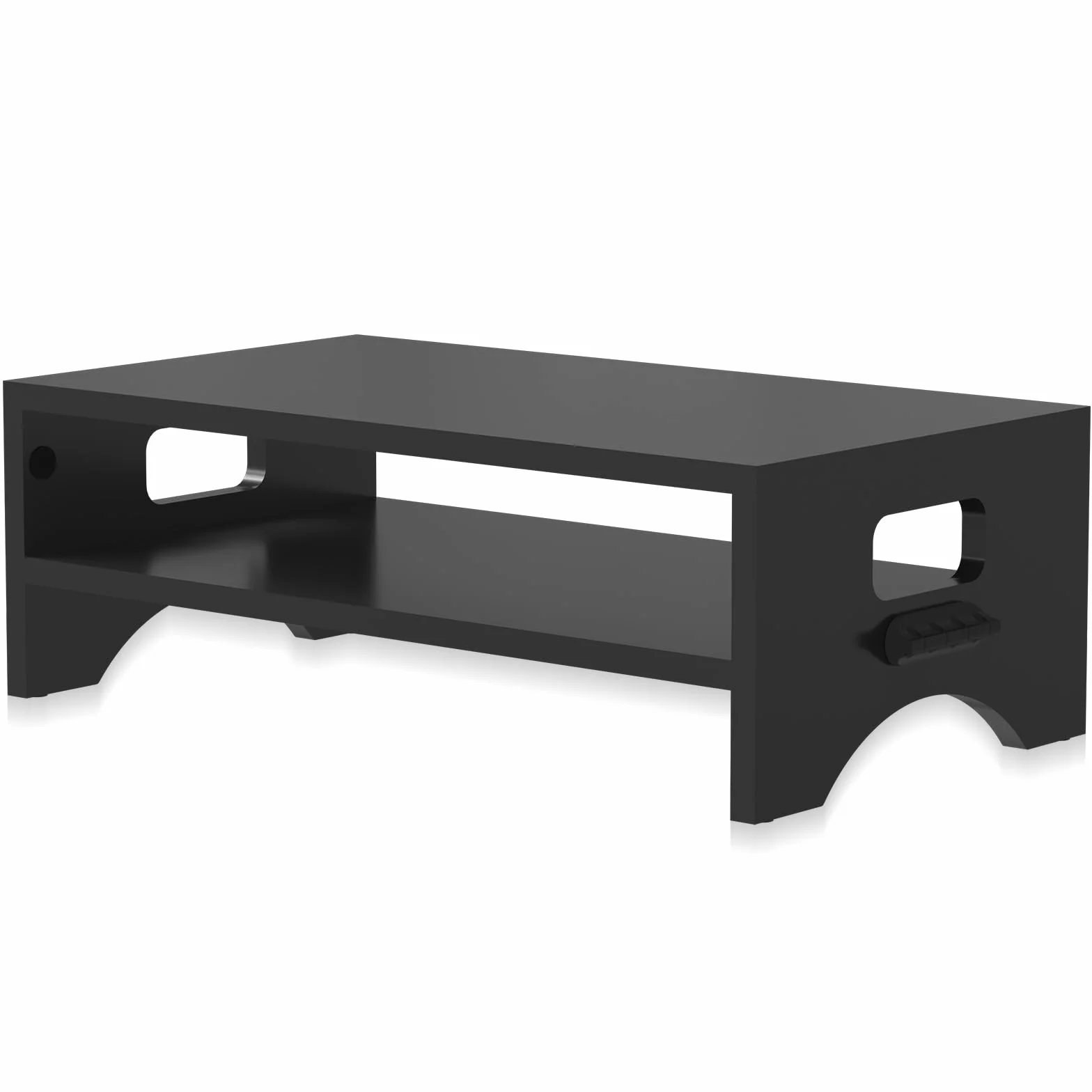 Pholiten Stojak na monitor, 2 poziomy, stojak na laptopa, stolik pod laptopa, komputer – 16,5 x 9,3 x 5,6, czarny