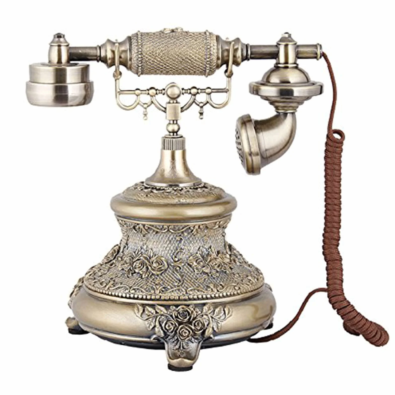 Klasyczny retro telefon stacjonarny vintage przewodowy telefon staromodny antyczny styl dom biuro telefon