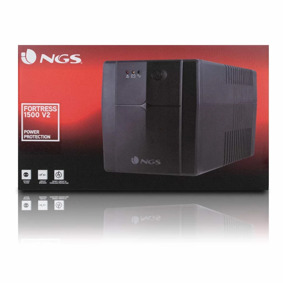 NGS FORTRESS1500V2 - Zasilacz awaryjny, Off Line UPS 1200 VA, Stałe Napięcie wyjściowe 720W, na 4 wtyczki Schuko