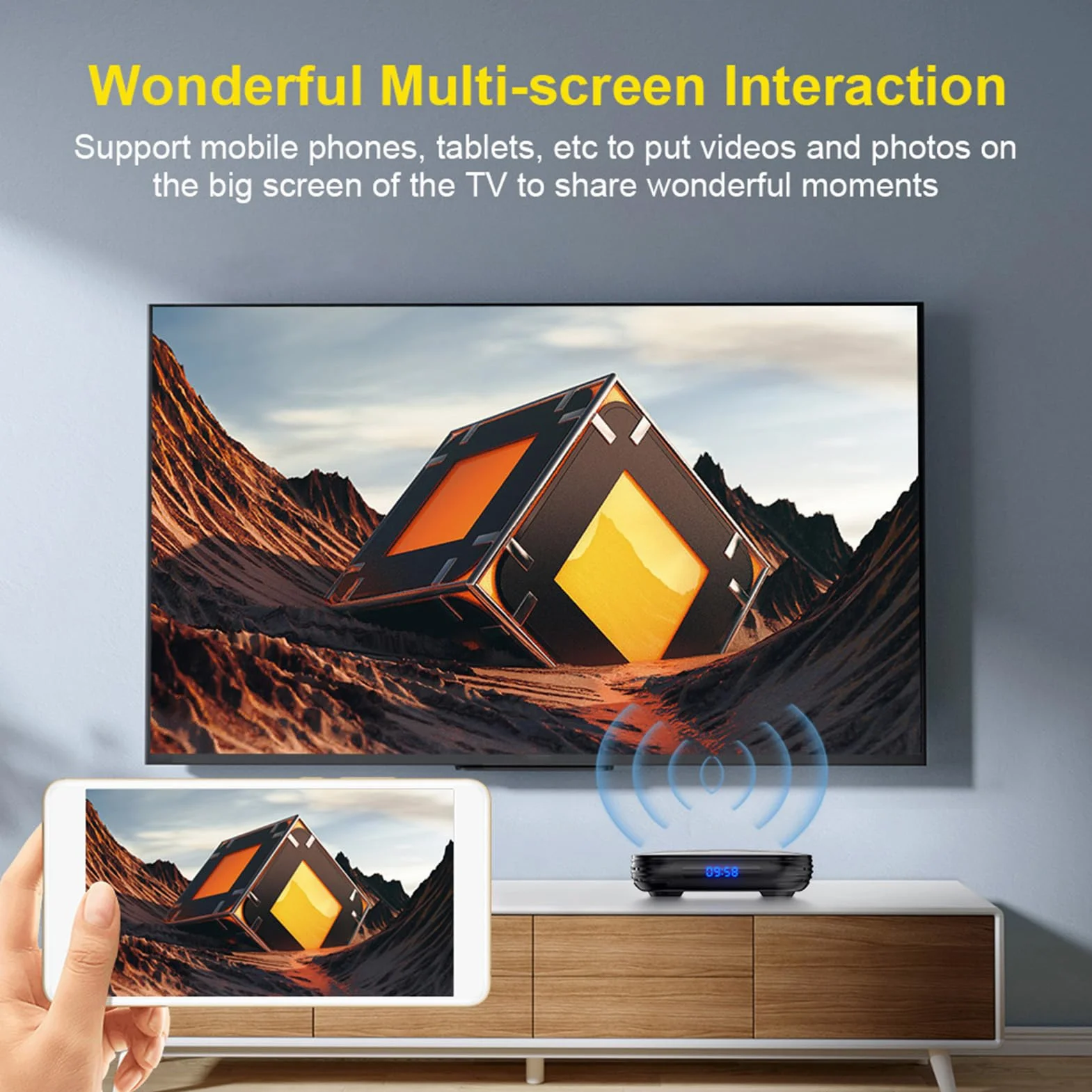 Sxhlseller TV Box 8K, Odtwarzacz Multimediów Strumieniowych Android 12 z Dwuzakresowym Wi-Fi 2.4G 5G, Dekodowanie Wideo 4K 60FPS, BT 4.0, Ethernet, USB, Karta TF, Inteligentny Dekoder (wtyczka UE