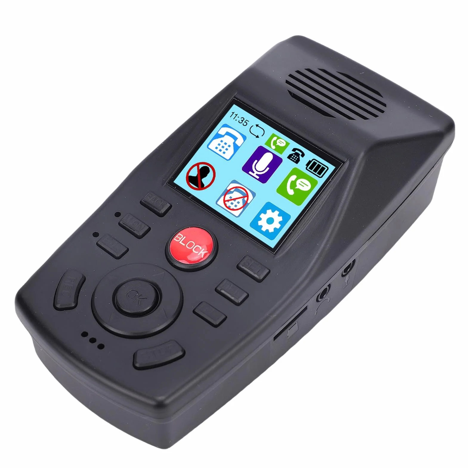 Yosoo Health Gear Blokada połączeń Stacjonarnych System Zarządzania Telefonem Analogowym ABS z Nagrywaniem Rozmów 1,44-calowy Wyświetlacz TFT 128 GB Obsługa Poczty Głosowej dla Seniorów Pracujących