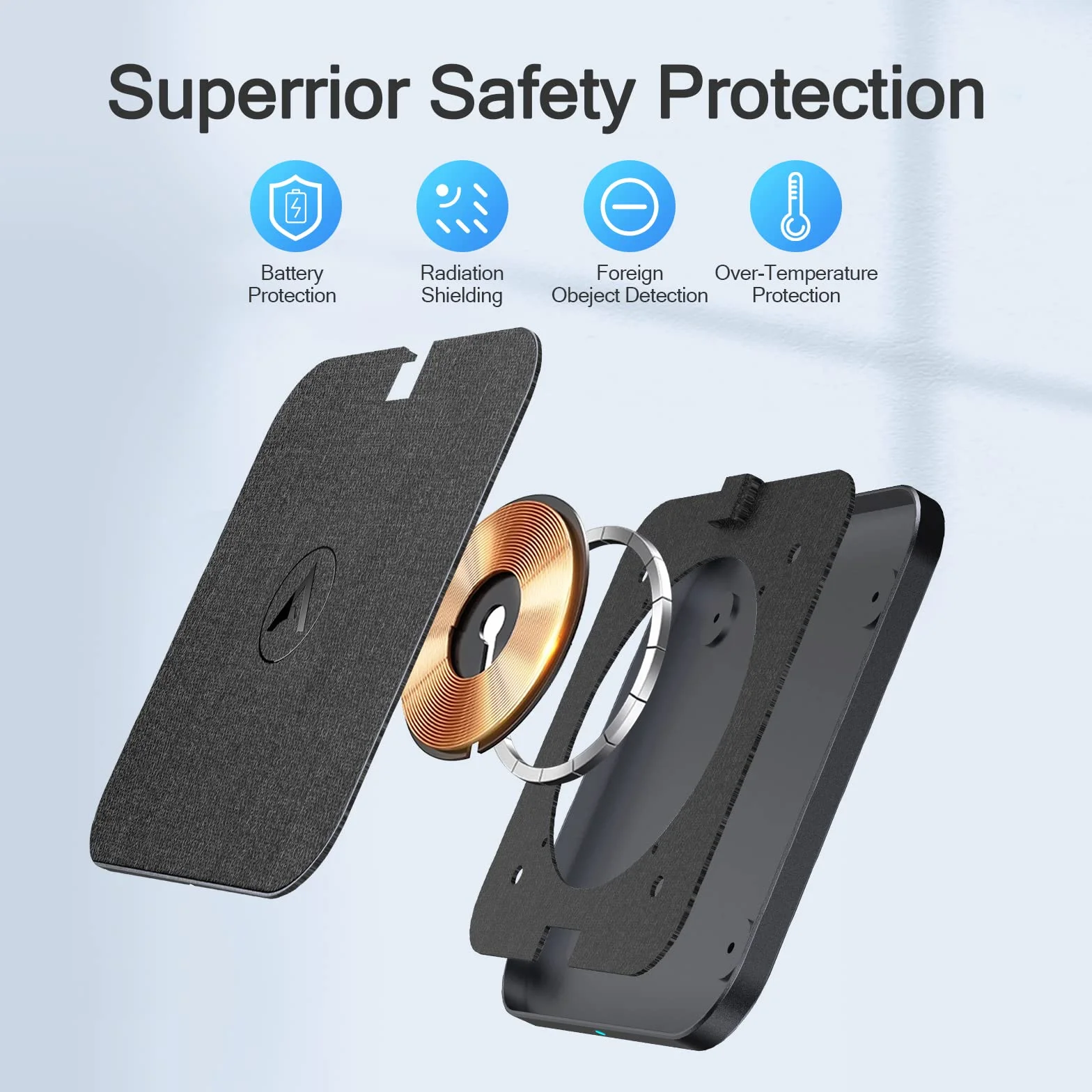 AGPTEK 15W ładowarka indukcyjna bezprzewodowa Qi do iPhone Samsung Huawei Xiaomi
