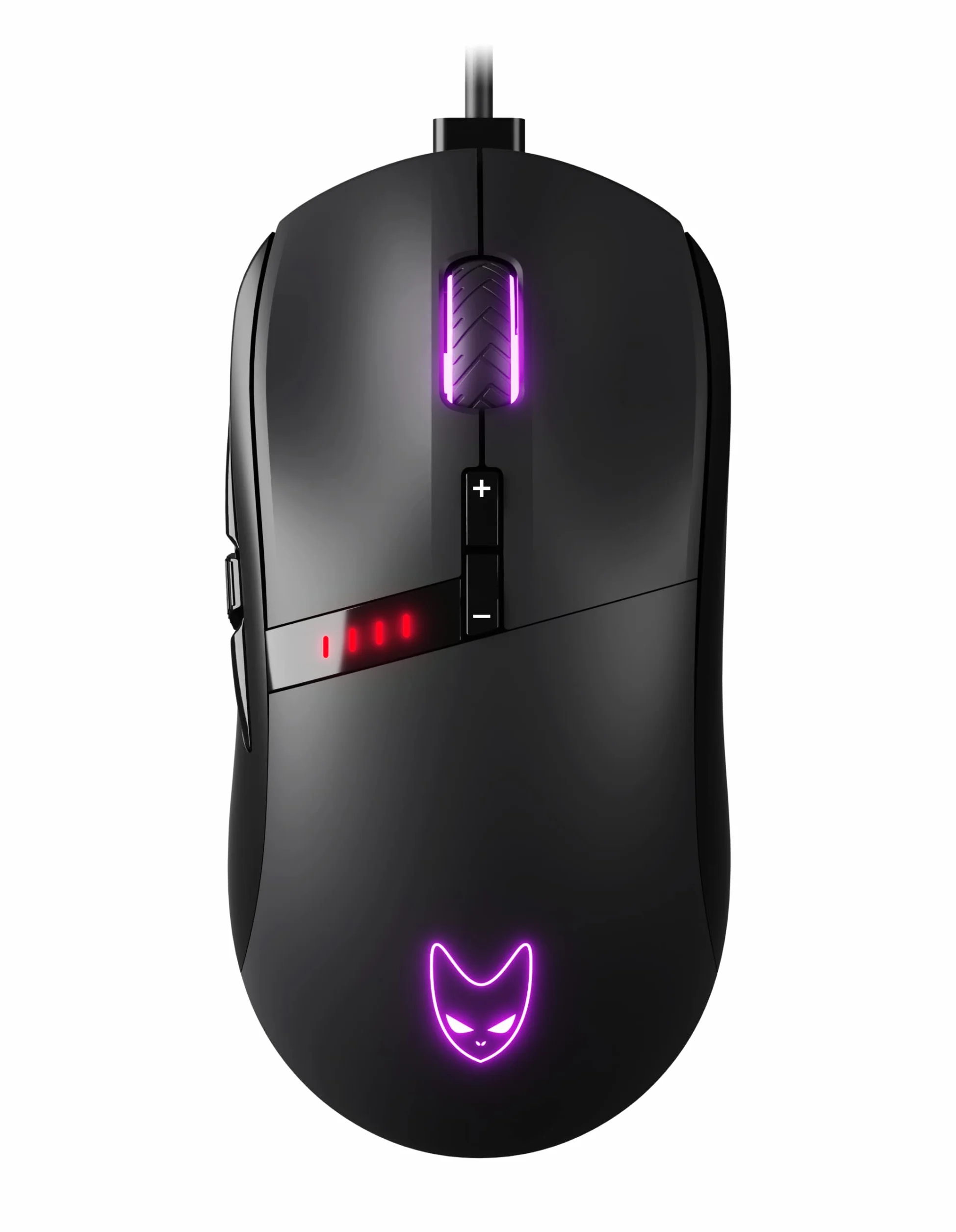 Oversteel - Invar Mysz do gier USB, 12400 DPI, 9 programowalnych przycisków, 10 trybów podświetlenia RGB, ultralekka, ergonomiczny czujnik optyczny, PC/Mac, czarna