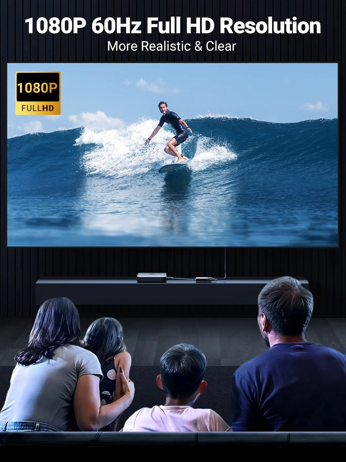 UGREEN Adapter HDMI na VGA, 1080P, HDTV, aktywna transmisja audio, kabel konwerterowy, obsługuje komputer PC, laptop, Chromebook, Raspberry Pi, czarny