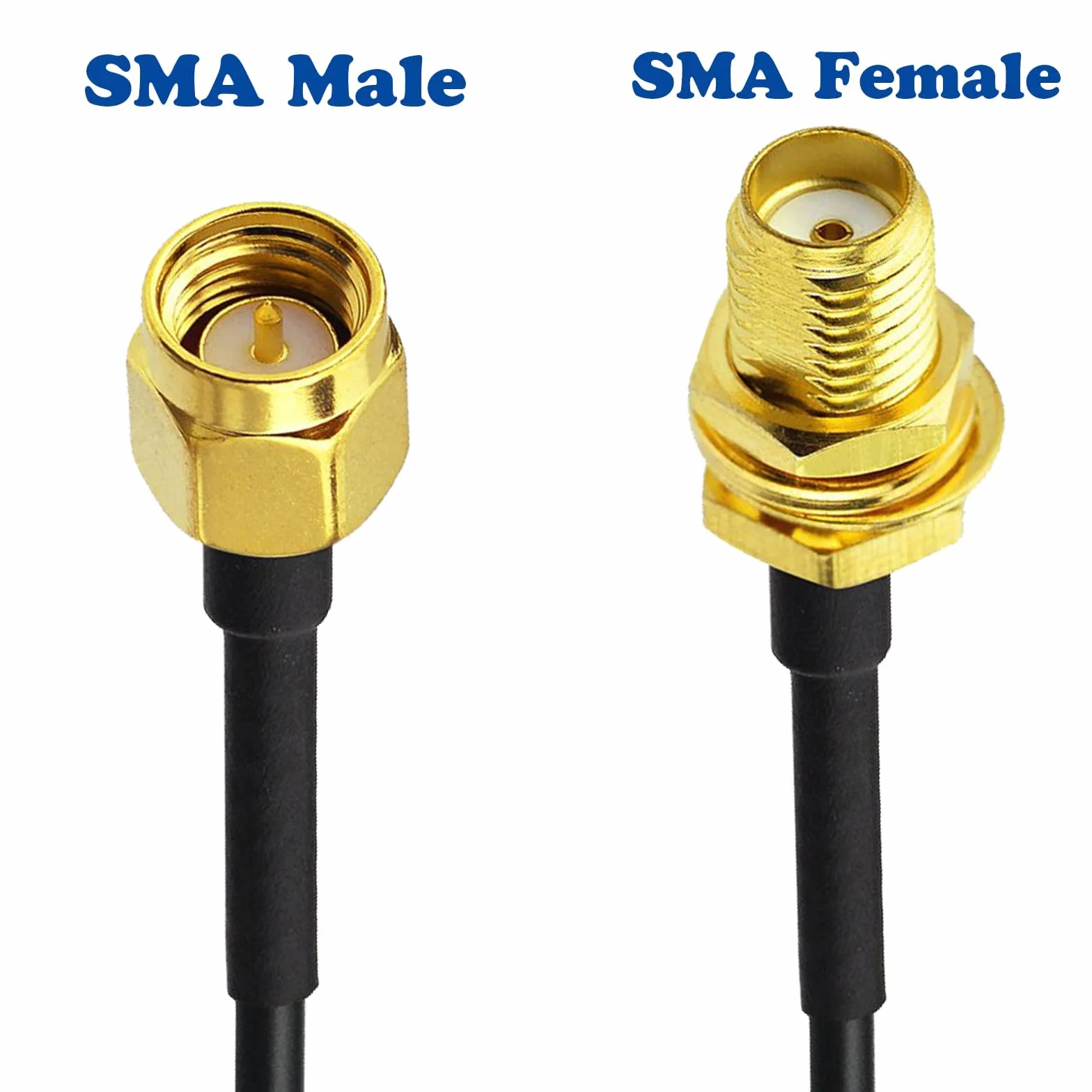 Bingfu Kabel przedłużający anteny SMA męski na SMA żeński do montażu grodziowego RG174, 5 m, kompatybilny z bramką routera 4G LTE, modemem, odbiornikiem Dongle SDR