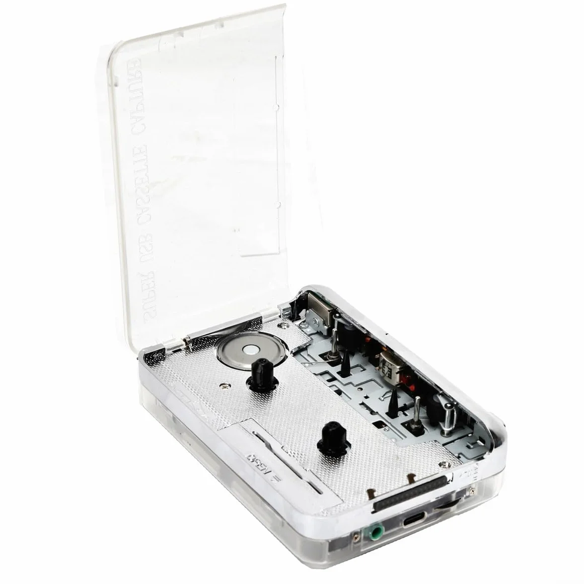 Przezroczysty przenośny odtwarzacz kasetowy - konwerter k7 na MP3 z oprogramowaniem - Balader audio do skanowania Mixtape 112x80mm