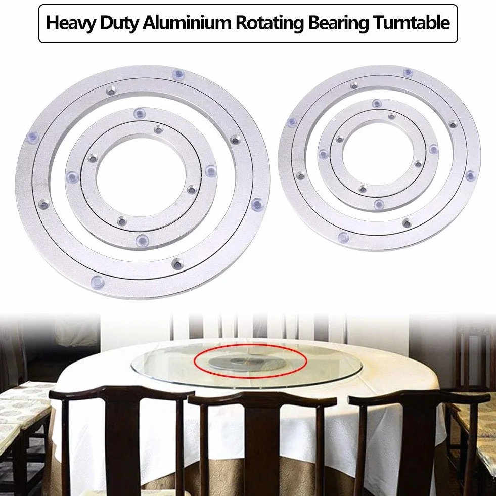 Yosoo Heavy Duty Aluminium Legierung Rotierende Lager Turntable Runde Speisetisch Smooth Swivel Plate (Abmessung : 8inch)