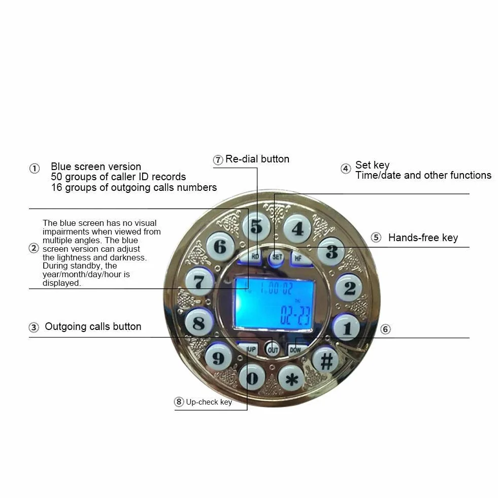 Telefon retro, styl europejski Vintage antyczny stary telefon Retro sprzęt stacjonarny do domowego biura, klasyczny telefon stacjonarny na biurko do biurek w domowym hotelu