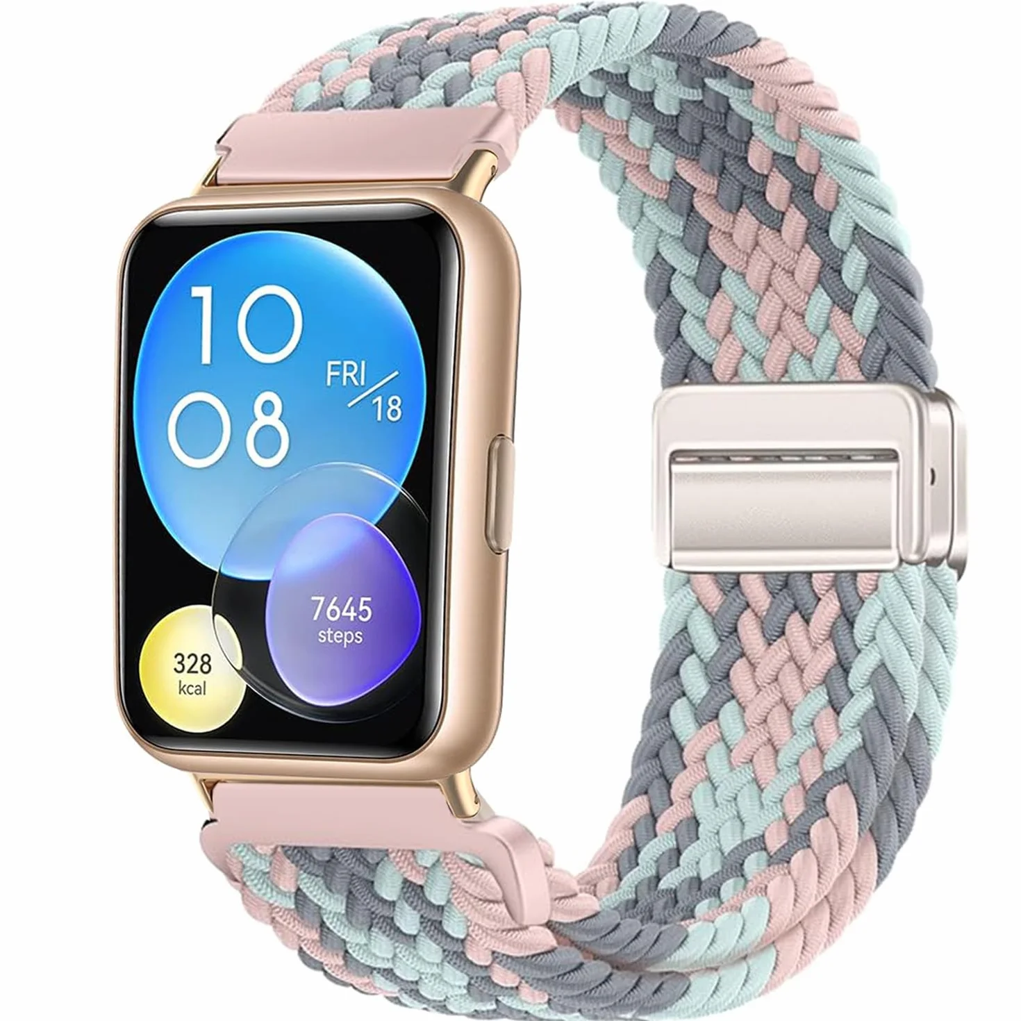 Nylonowy pasek pleciony do Huawei Watch Fit 2, elastyczny, magnetyczny