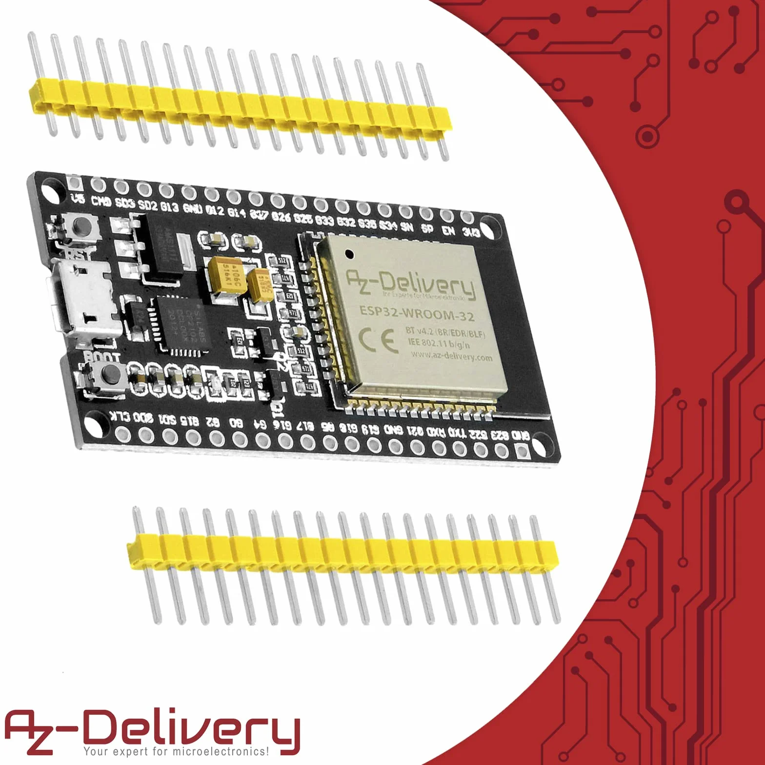 AZDelivery ESP-32 Dev Kit C nielutowany moduł NodeMCU WLAN Płytka rozwojowa WiFi z CP2102