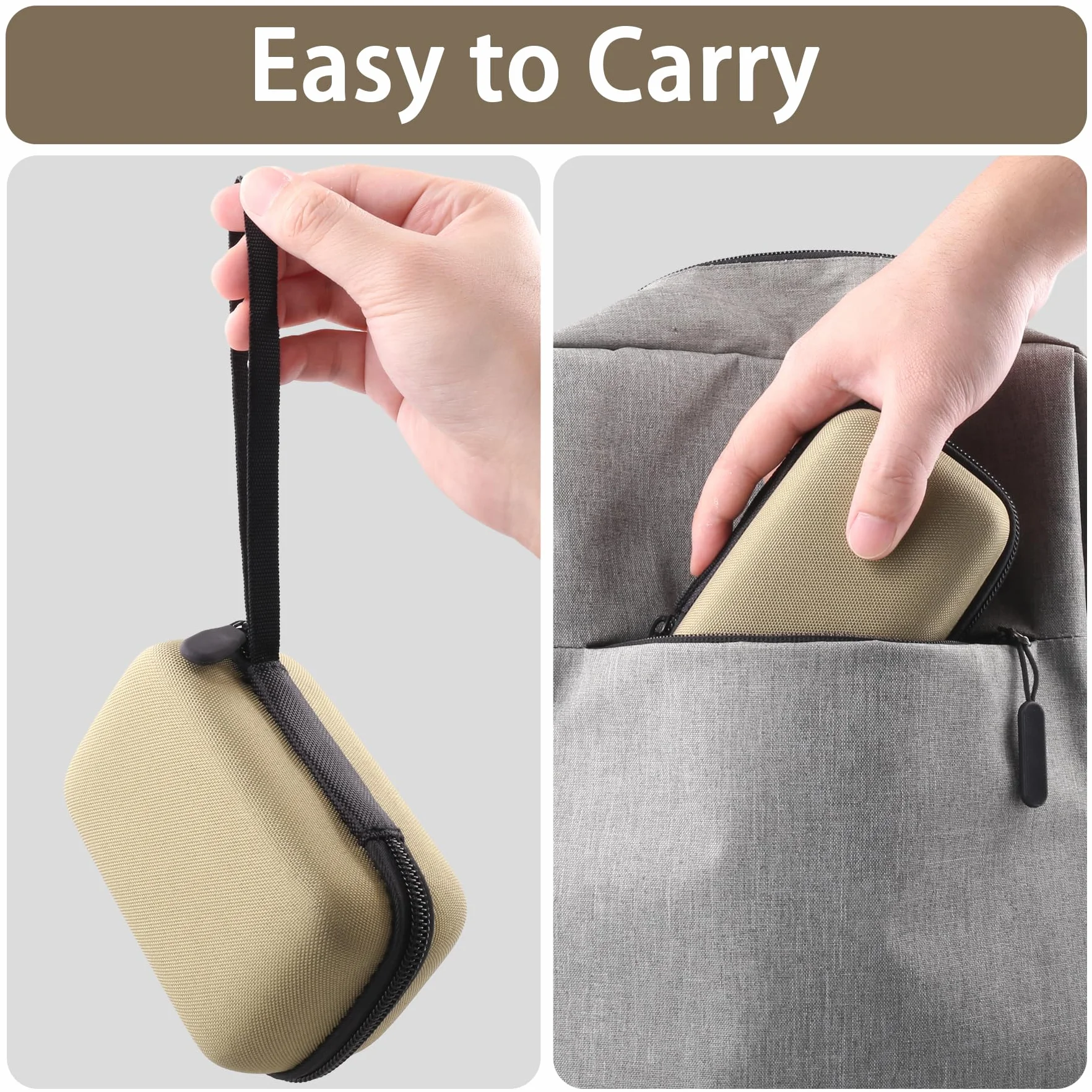 Khanka do Kodak PIXPRO C1 - Twarde etui podróżne do ultrakompaktowego aparatu cyfrowego z uchwytem do przenoszenia, tylko etui, Brązowy brązowy, 882 cc