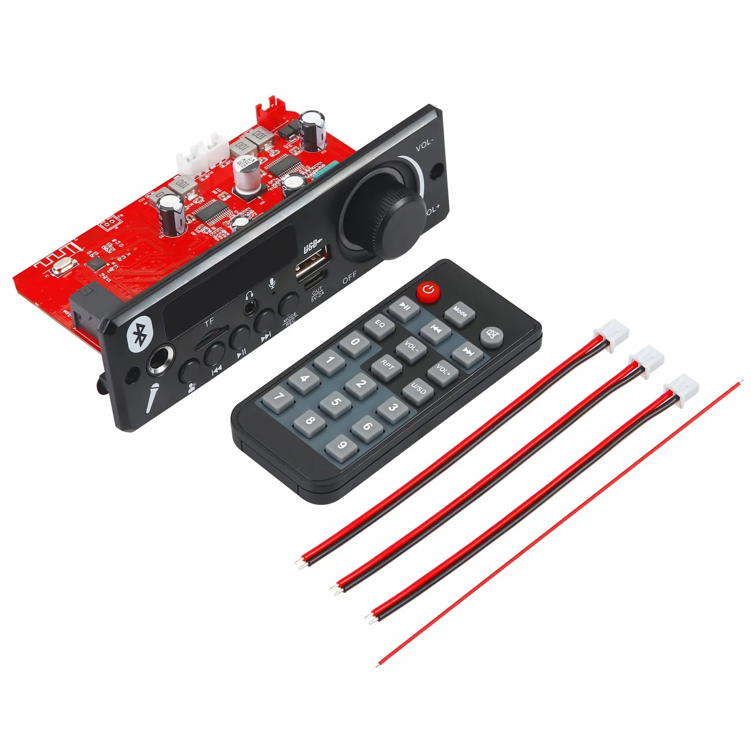 80W+80W Audio Digital Power Bluetooth Amplifier Board Decoder Car FM MP3 Player Module DIY USB AUX AMP DC8-24V (Color : C)