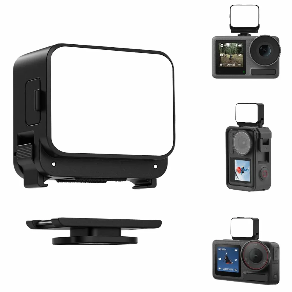 LED Mini lampa wideo, przenośna kamera, magnetyczne światło z akumulatorem 600 mAh, 3 tryby i 4-stopniowe ściemnianie, kompatybilne z DJI Osmo Action 3/4/5 Pro