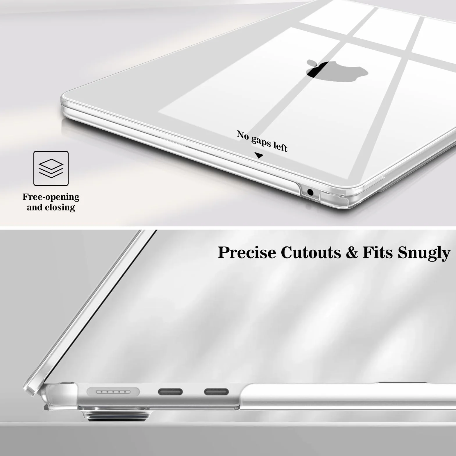 Fintie Etui kompatybilne z MacBook Air 13,6 cala M5 M4 M3 M2 (2026-2022) A3449 A3240 A3113 A2681, ultracienkie, twarde etui ochronne, kompatybilne z MacBook Air 13, krystalicznie przezroczyste