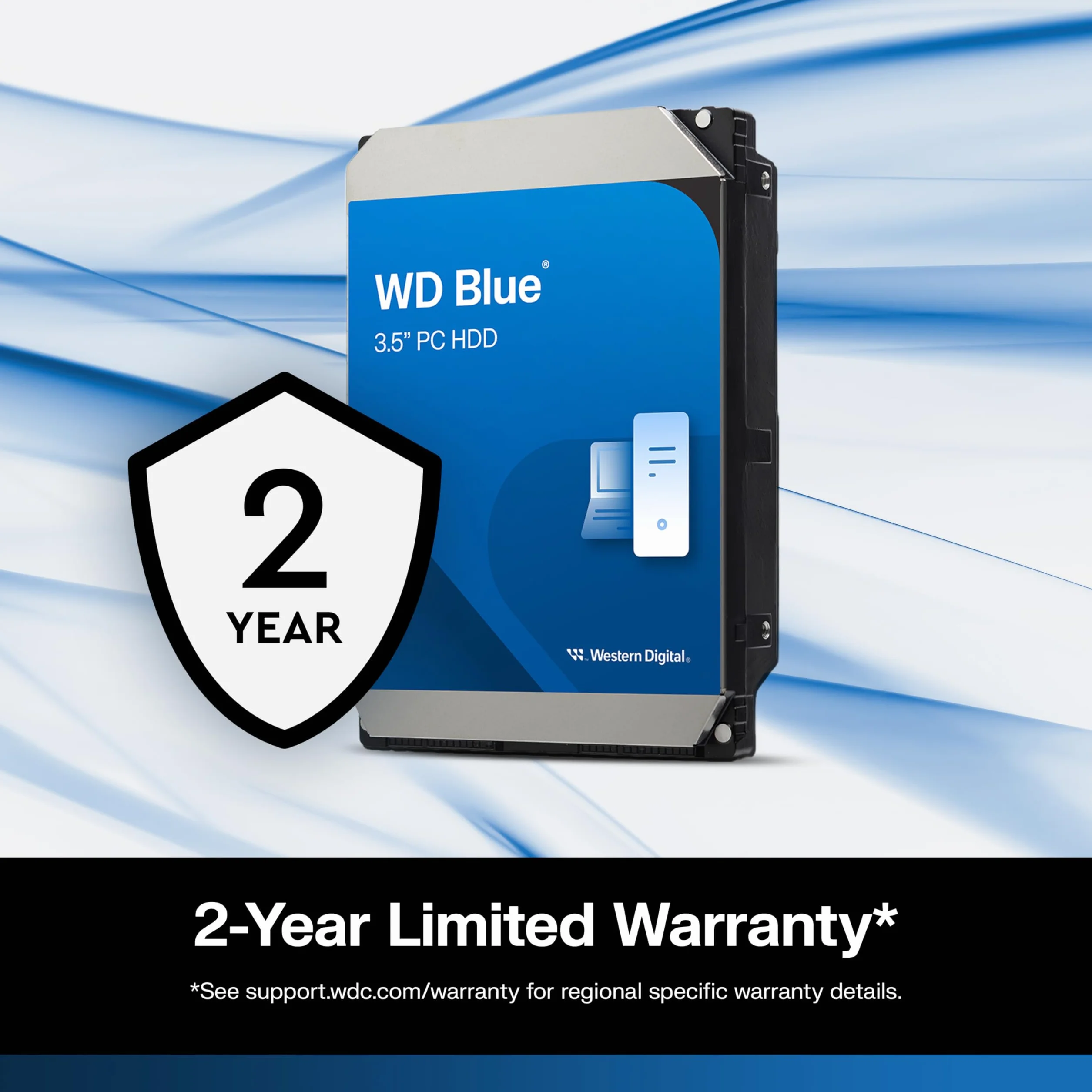 Western Digital 4TB WD Blue PC wewnętrzny dysk twardy HDD - 5400 obr./min, SATA 6 Gb/s, pamięć podręczna 128 MB, 3,5 cala - WD40EZZX