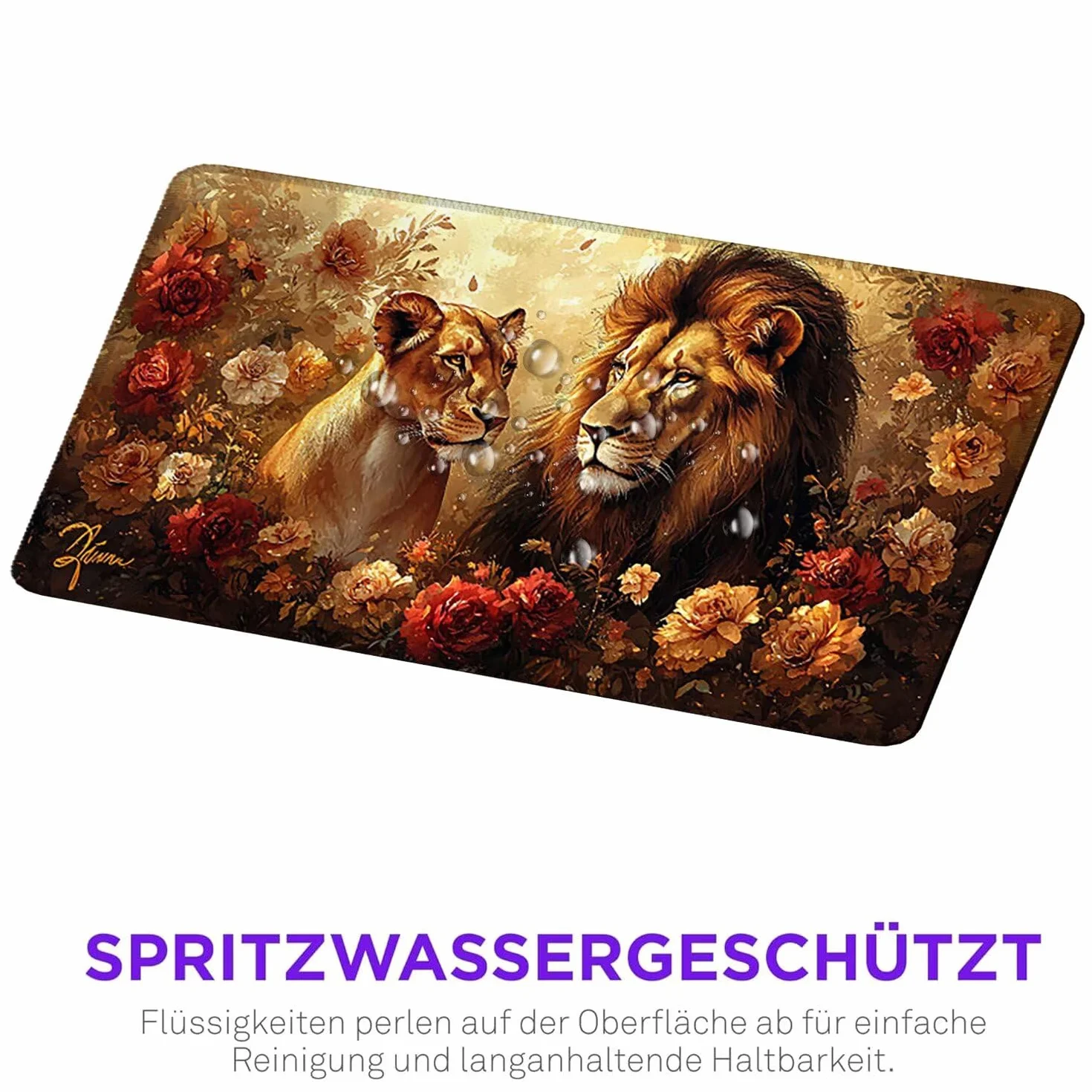 Podkładka pod mysz, podkładka pod mysz do gier dla par lew 1200 x 600 mm duża podkładka pod mysz biurkowa biurko, odpowiednia do notebooków i komputerów stacjonarnych akcesoriów biurkowych z-764