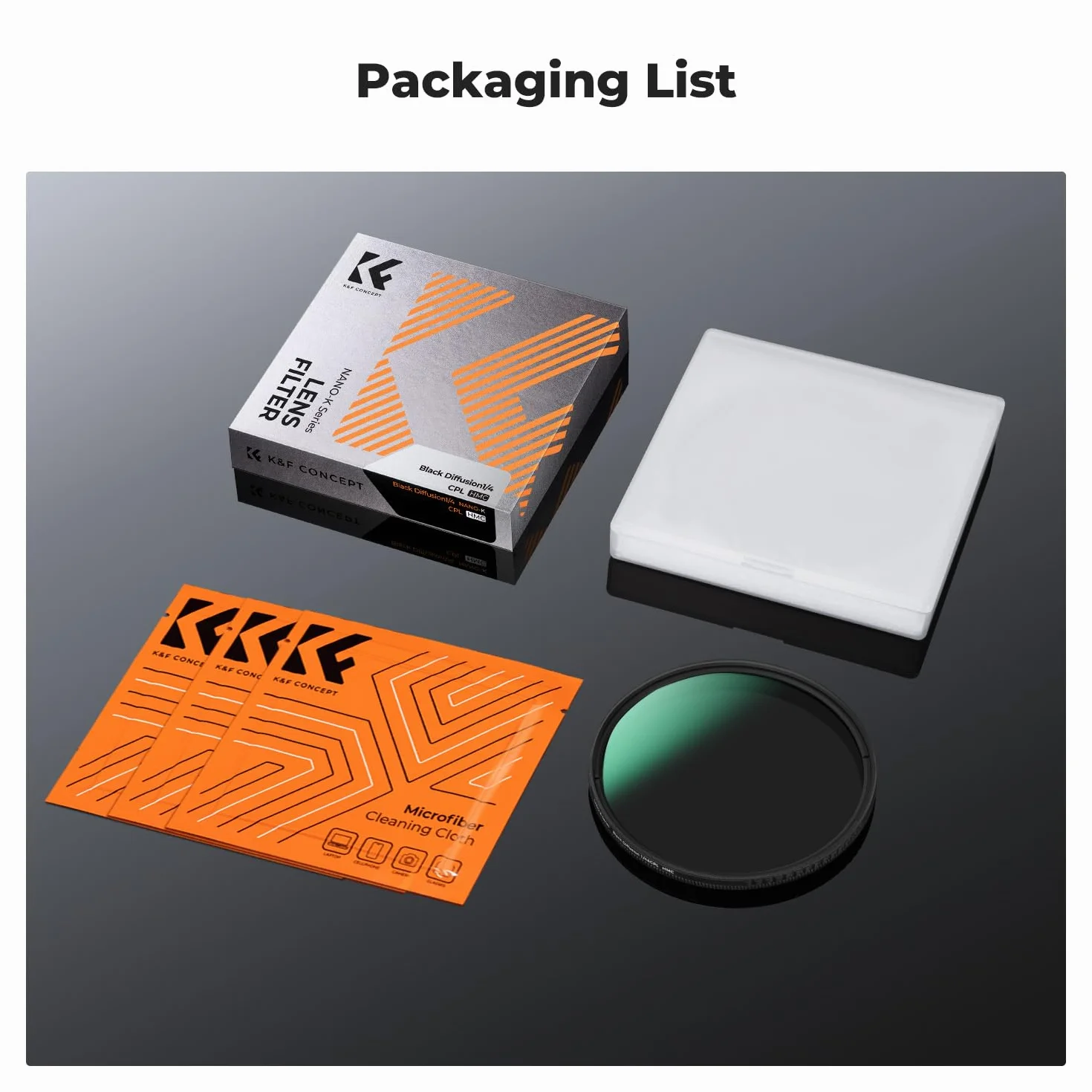 K&F CONCEPT 67 mm czarna dyfuzja 1/4 i filtr CPL marzycielski efekt kinowy mgiełka miękki świecący dyfuzor okrągłe filtry polaryzacyjne soczewki (seria Nano-K)