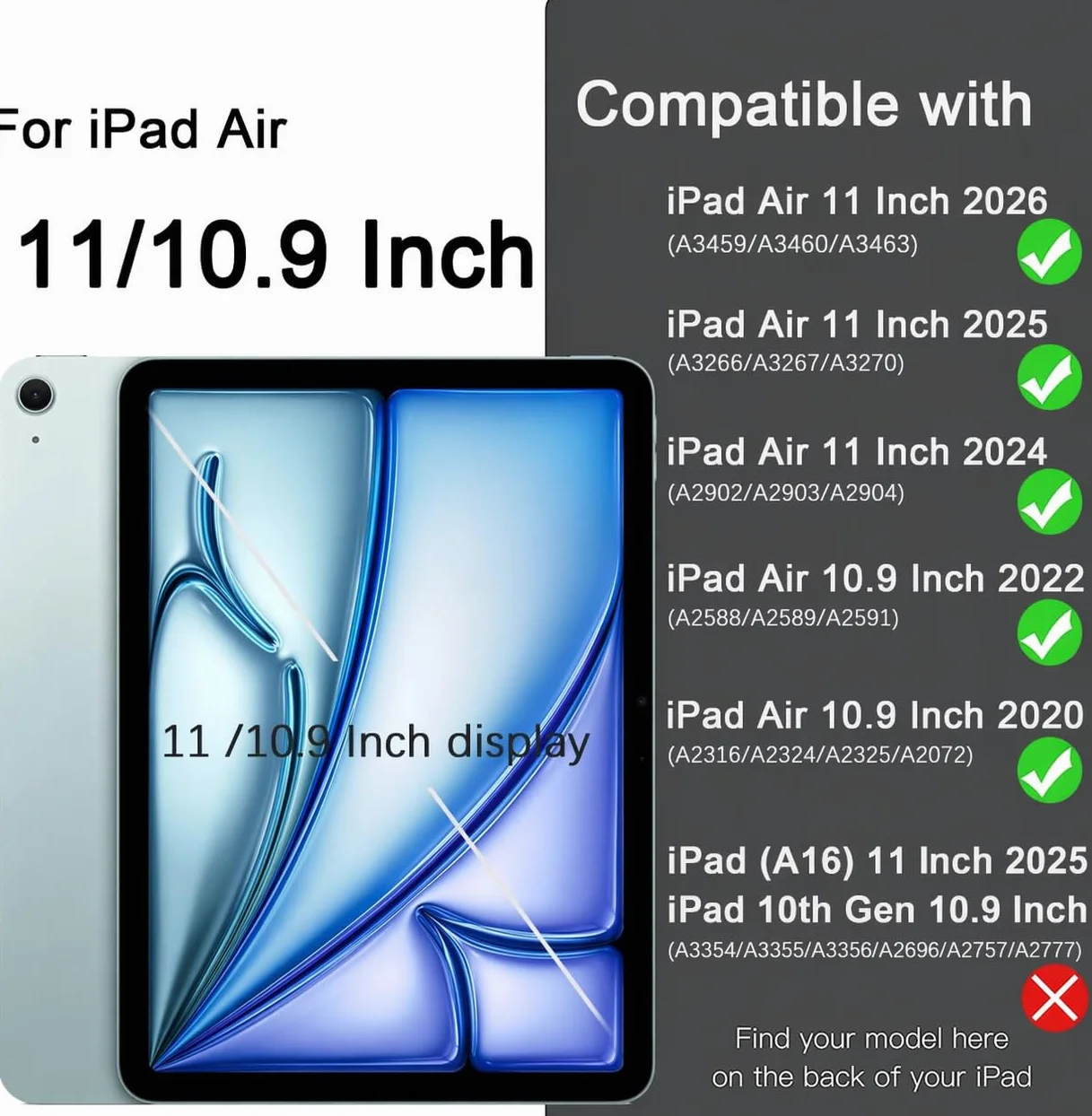 Etui do iPad Air 11 cali M4 2026 / M3 2025 / M2 2024, iPad Air 5/4 10,9 cala 2022/2020, Magnetyczne Etui Trifold z Uchwytem na Pencil, Obsługa Apple Pencil 2, Auto Sleep/Wake, Różowa