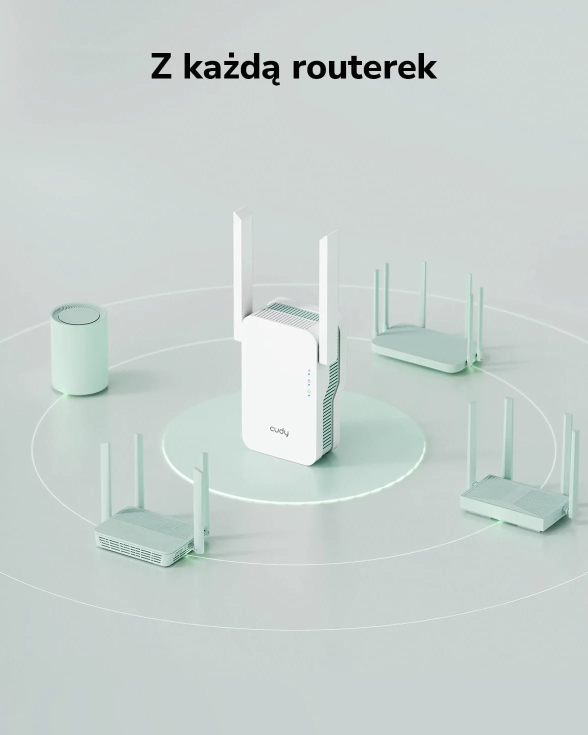 Cudy RE1500 AX1500 WiFi 6 Range Extender dwuzakresowy 2,4G 5G bezprzewodowy wzmacniacz z obsługą siatki przycisk WPS 10/100 Mb/s port Ethernet działa z każdym routerem