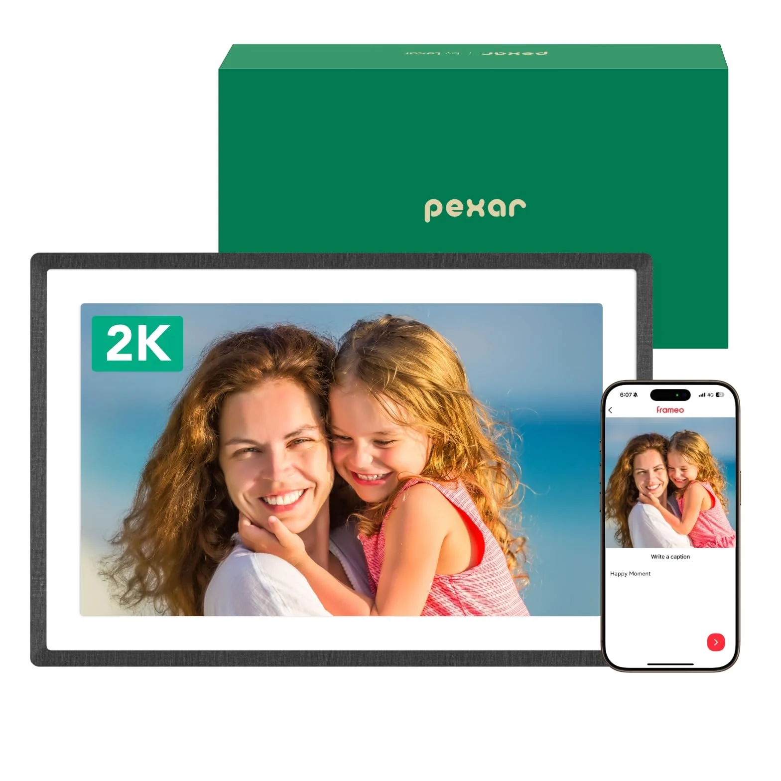 pexar by Lexar 2K Cyfrowa ramka na zdjęcia, zwycięzca testu FAZ Kaufkompass, 11'' ekran IPS Touch z redukcją odbłysków, cyfrowa ramka na zdjęcia z Wi-Fi i 32GB do podarowania