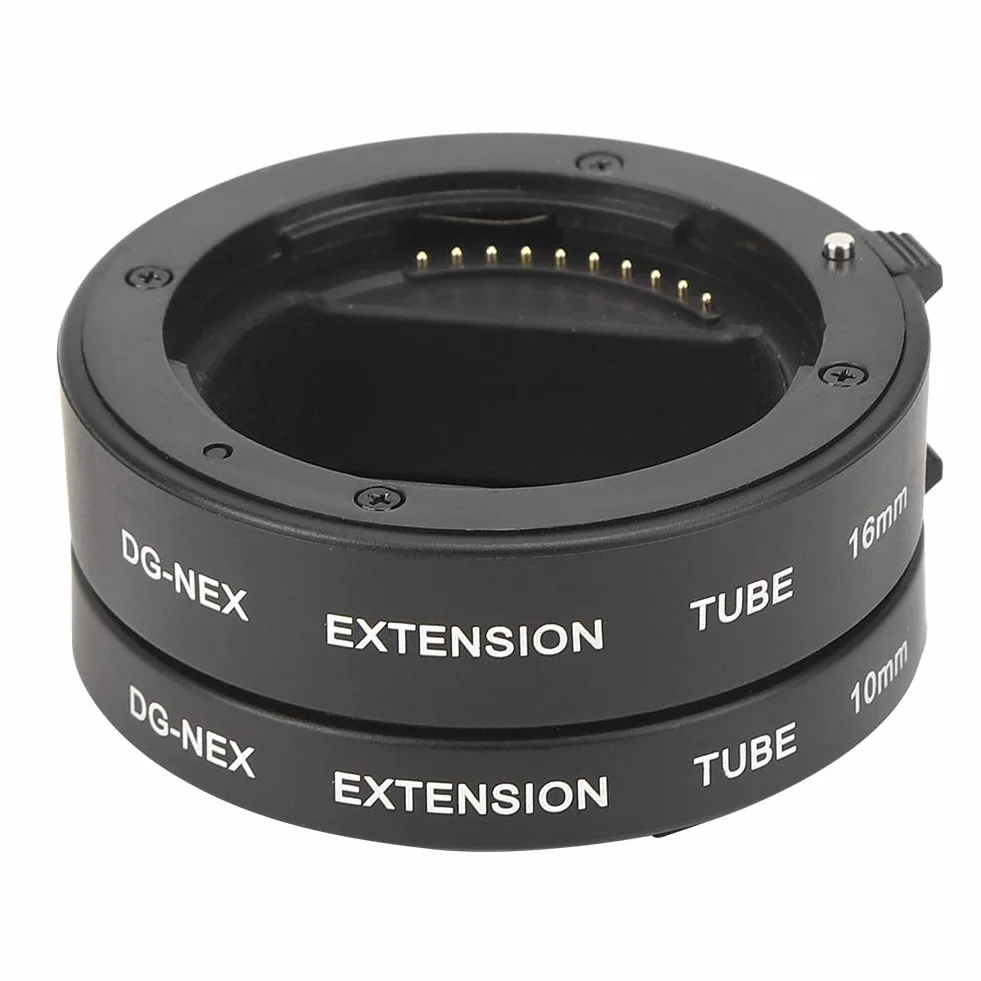 10mm + 16mm automatyczne ogniskowanie makro pierścień pośredni rura przedłużająca, do aparatów dla A9 A7 A7II A7III A7RIII A7RII A7S A7R A6300 A6000 A5000 A6500 A6600 NEX-5T