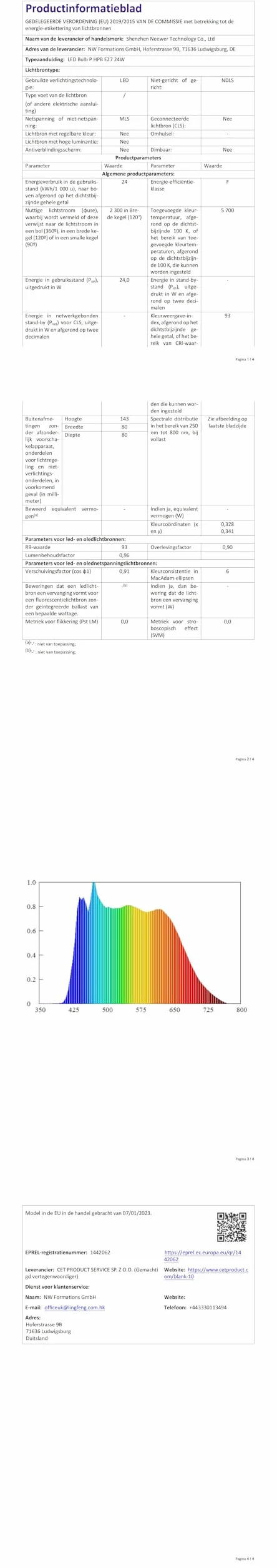 NEEWER Żarówki LED E27, 24 W, 2 sztuki, 2300 lumenów/5700 K/CRI 93+/15000 h, jasne oświetlenie do fotografii wideo, bezgłośne/bez migotania/bez możliwości ściemniania, certyfikat CE i UKCA