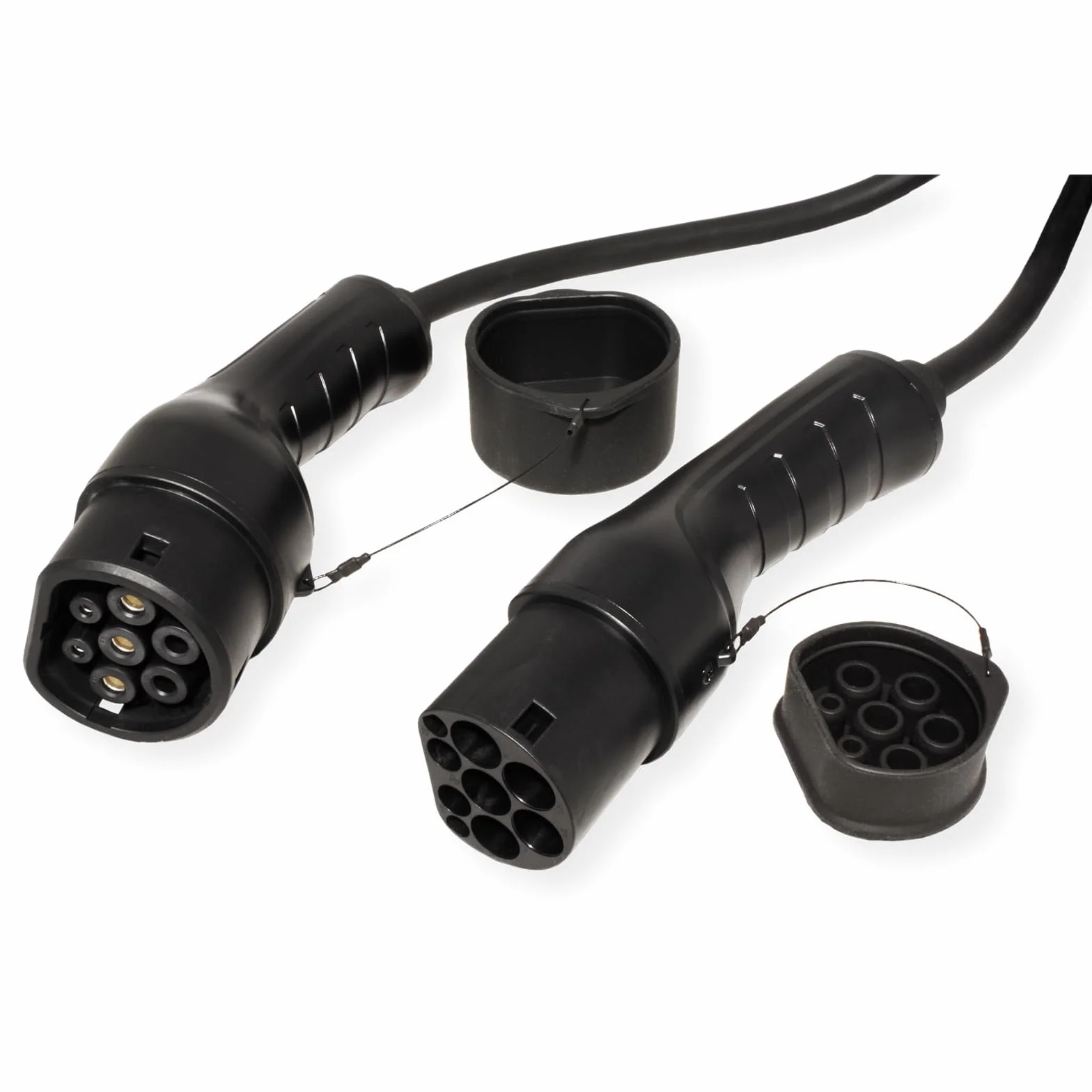 ROLINE Kabel do ładowania e-samochodu typu 2, 1-fazowy, 250 V AC (1P+N+E), 32 A, 7,4 kW, kabel spiralny, 3 m