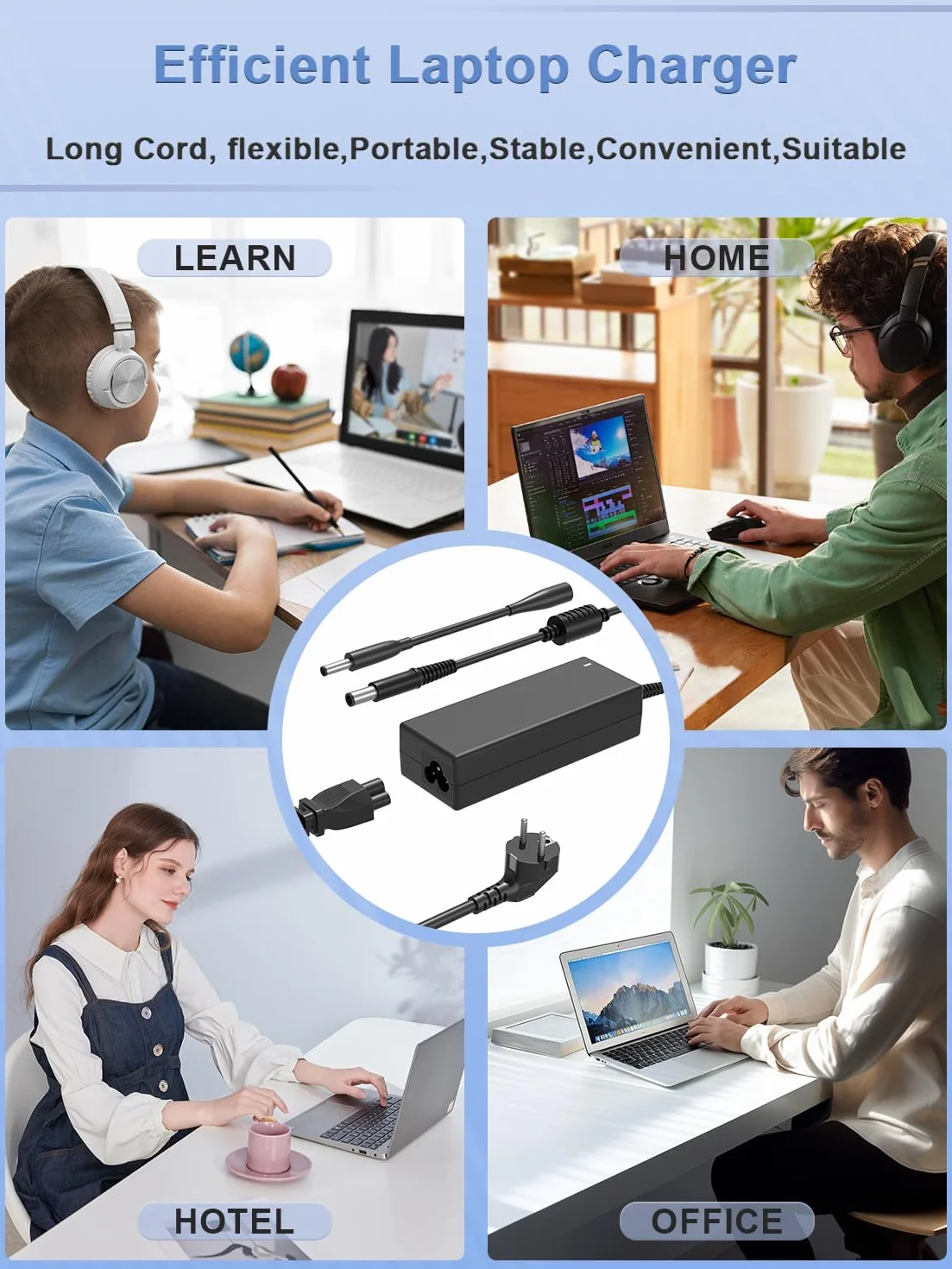 65W ładowarka kompatybilna z Dell Inspiron 1545 1520 n5110 n4110 n5010 n7110 1440 17R 15R Latitude 5490 5510 5420 3140 E7470 3350 3190 5450 3450 5414 E5470 3310 7390 Laptop
