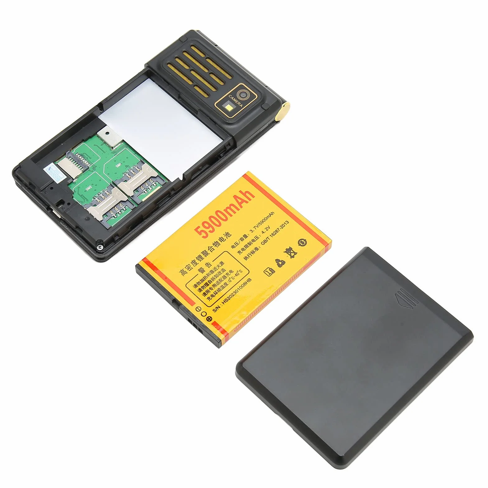 Telefon z klapką dla Seniorów, Odblokowany Telefon Komórkowy 2G Dual SIM, 3-calowy Podwójny Ekran, Bateria 5900 MAh, głośność Dużego Przycisku, Obsługa Odtwarzacza Muzycznego (Zmatowiały kolor)