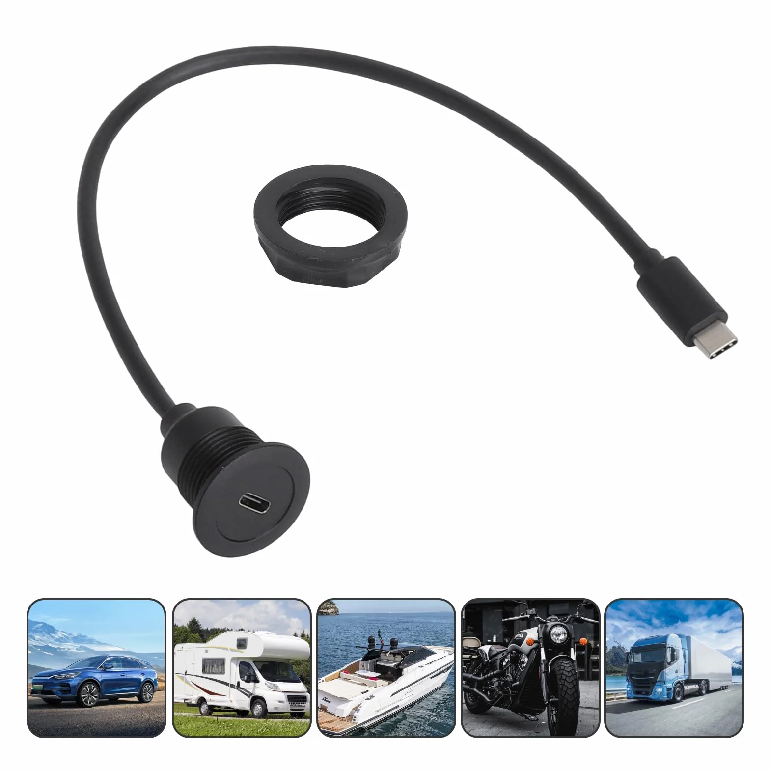 HENGBIRD Gniazdo USB C 3.0 do zabudowy 30 cm 5 Gbps PD