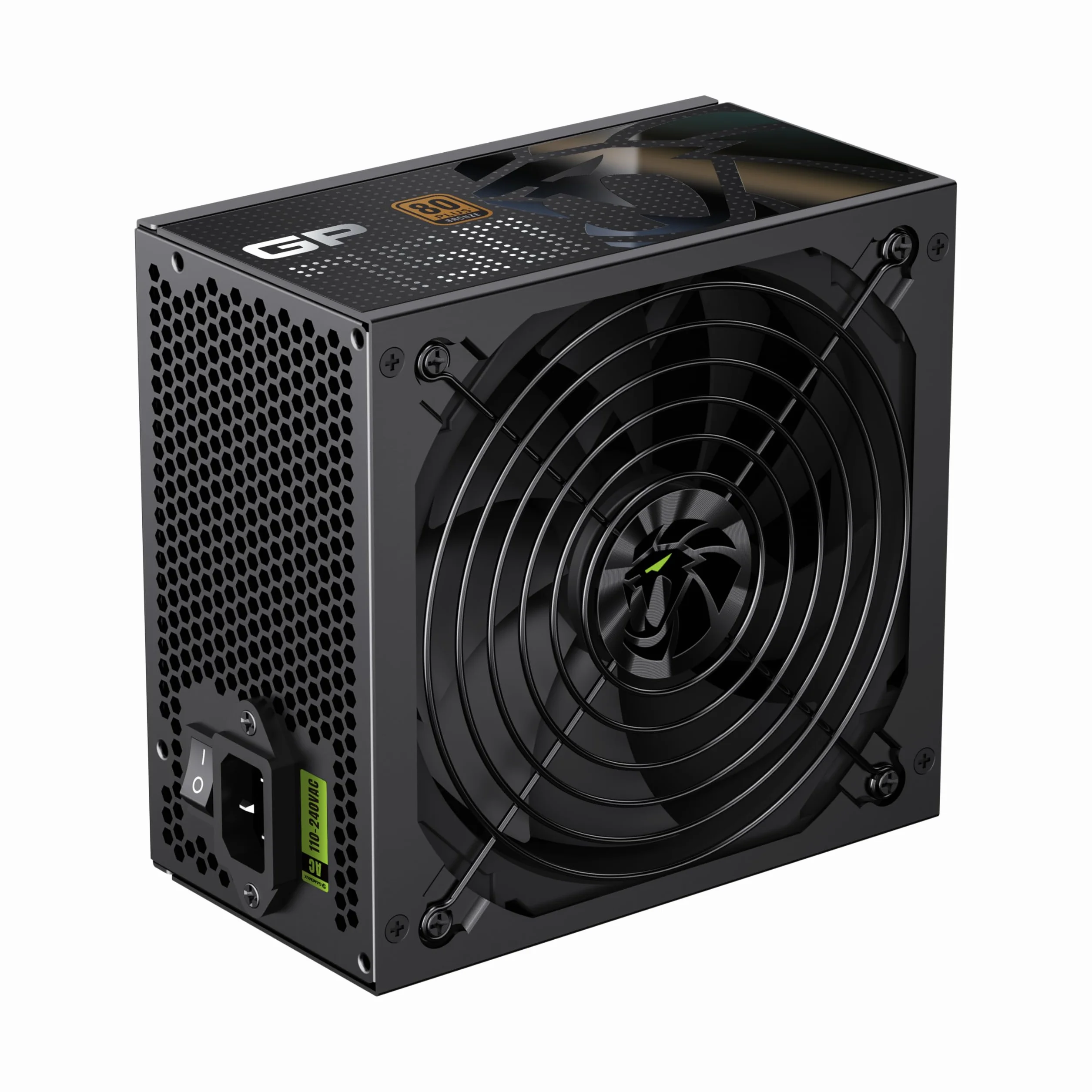 GAMEMAX GP 750B Zasilacz PC 750W, niemodularny, 80 Plus Bronze, DC-to-DC, wentylator HDB 140 mm, płaskie czarne kable, 9 zabezpieczeń, 5 lat gwarancji, czarny.