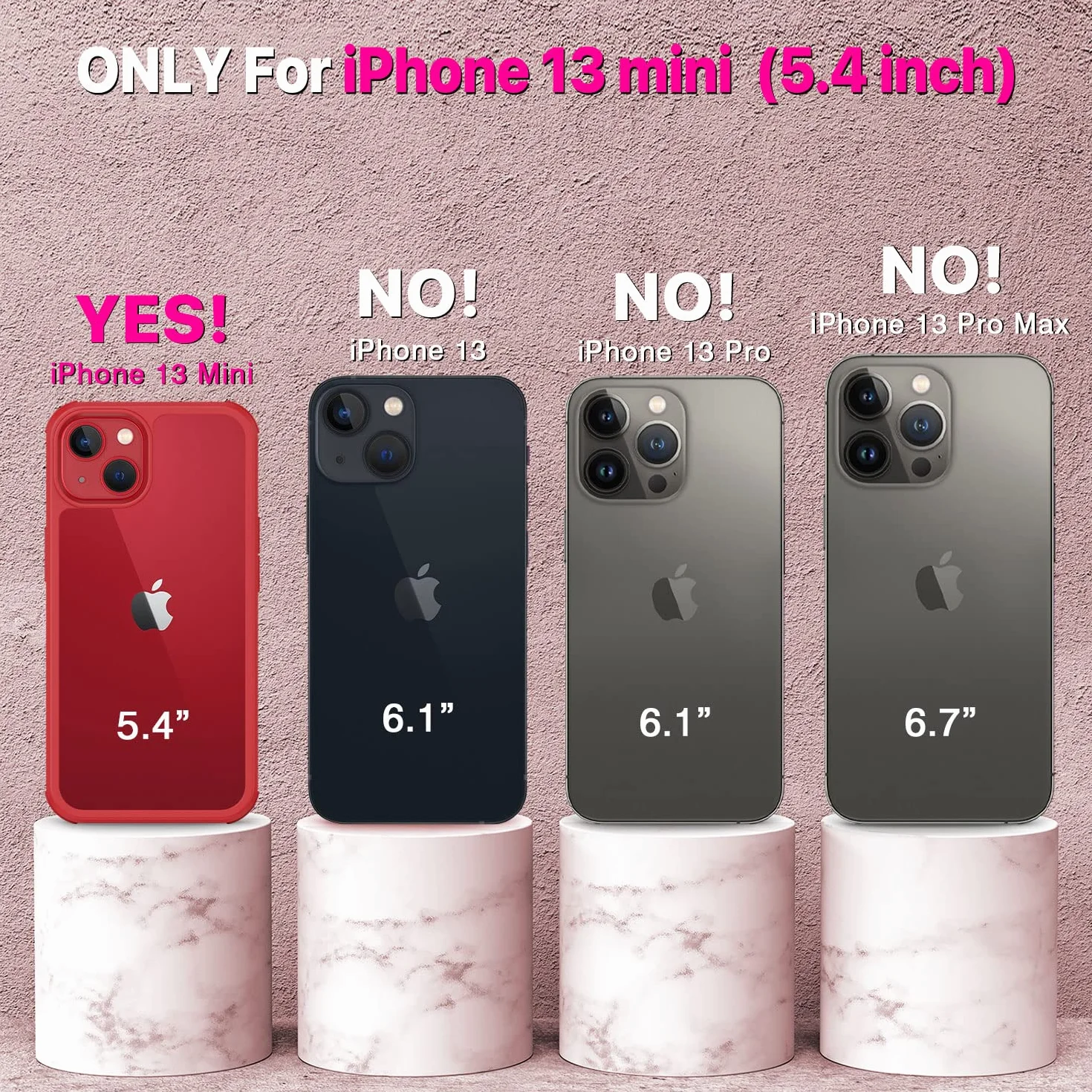 CENHUFO Etui ochronne do iPhone 13 Mini, etui ochronne 360 stopni z wbudowanym szkłem pancernym 9H, ochrona wyświetlacza i ochrona aparatu, odporne na uderzenia, etui typu bumper, etui na telefon