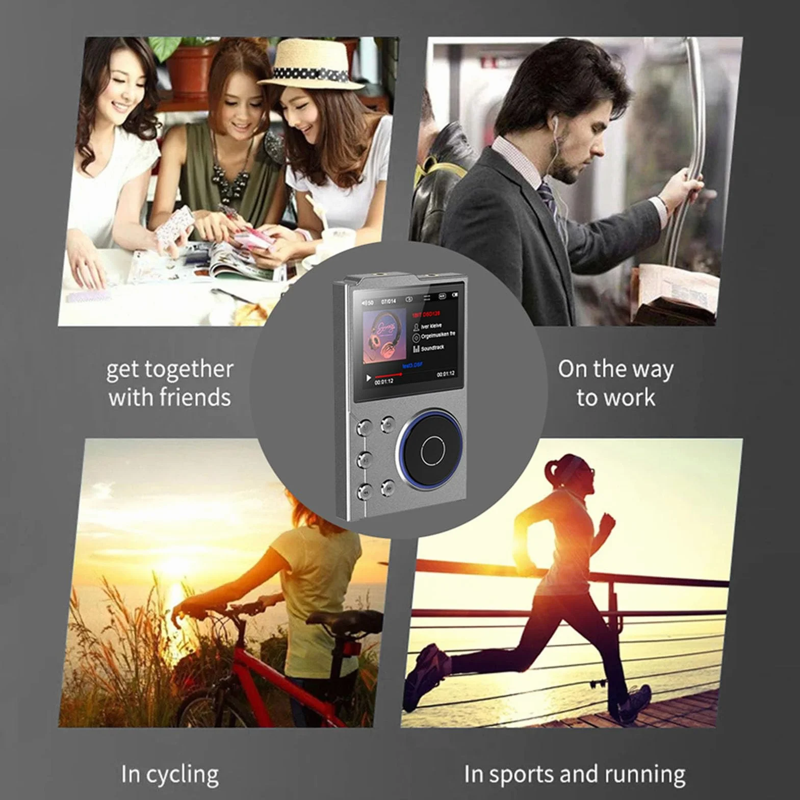 Odtwarzacz MP3, Przenośny Odtwarzacz Muzyki MP3, Odtwarzacz MP3 HiFi Bezstronny Dźwięk z Ekranem HD, z USB OTG dla Cyfrowego Odtwarzacza Dźwiękowego
