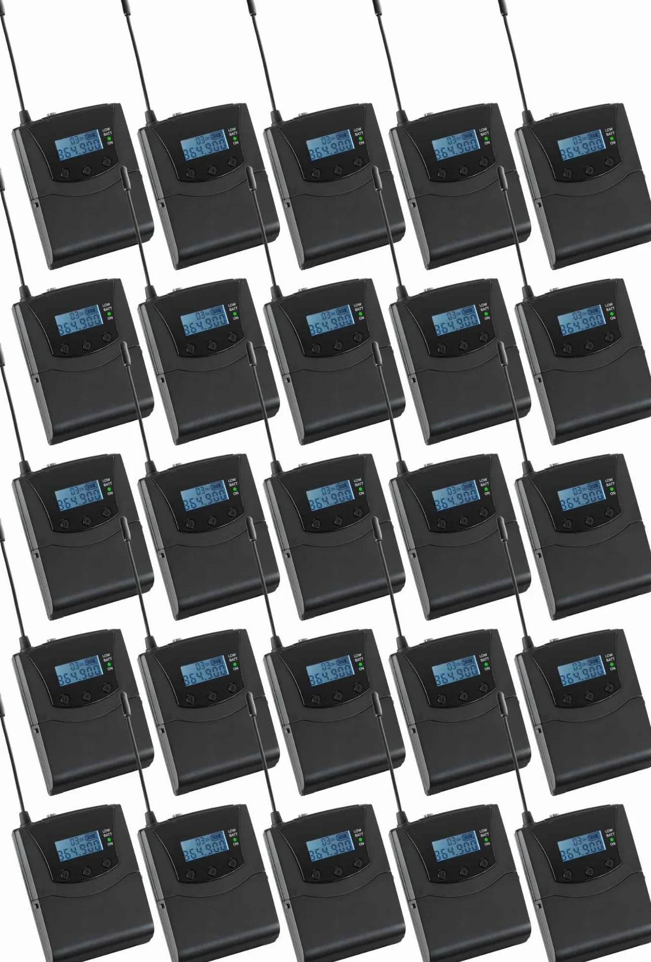 Pronomic Silent Disco V2 SDR BP30 Bodypack Receiver zestaw 25 odbiorników radiowych 863-865 MHz – kompatybilny z nadajnikami Silent Disco – do własnych słuchawek – zasięg do 100 m – czarny