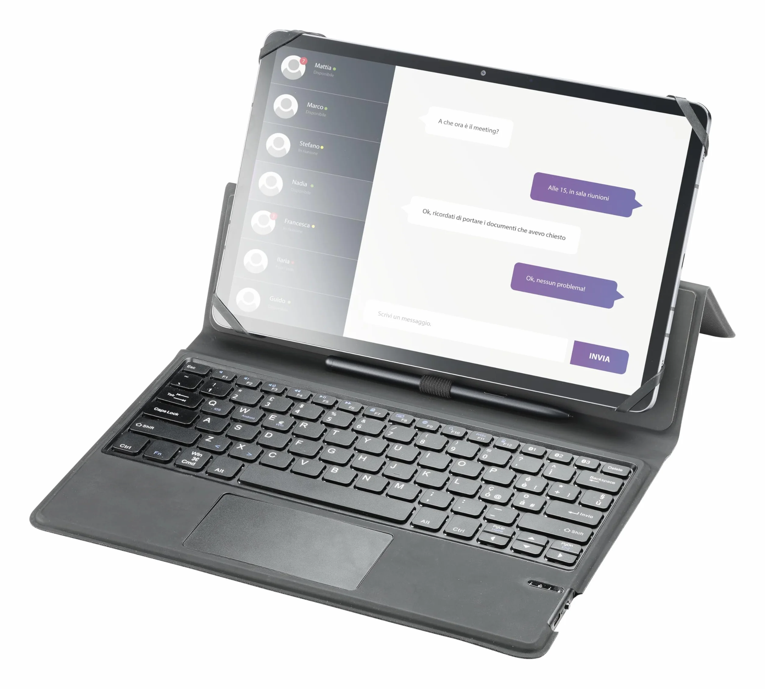 cellularline | Etui na klawiaturę | Uniwersalne etui na tablet do 11 cali z wbudowaną klawiaturą bezprzewodową