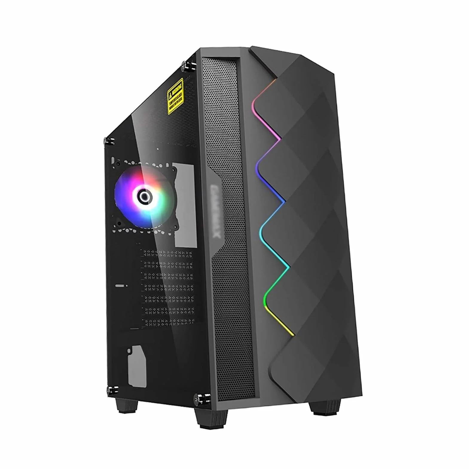 Obudowa Komputera Typu Mid-Tower E-ATX/ATX/M-ATX, Panel Boczny Ze Szkła Hartowanego, Przedni Panel Z Siatki, Obudowa Komputera Stacjonarnego, Tryb Oświetlenia RGB(Black)