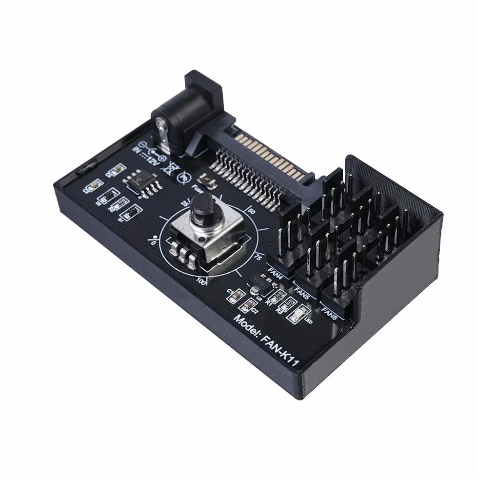 Sarini Regulator prędkości wentylatora 12 V PWM 4-stykowy Hub SATA