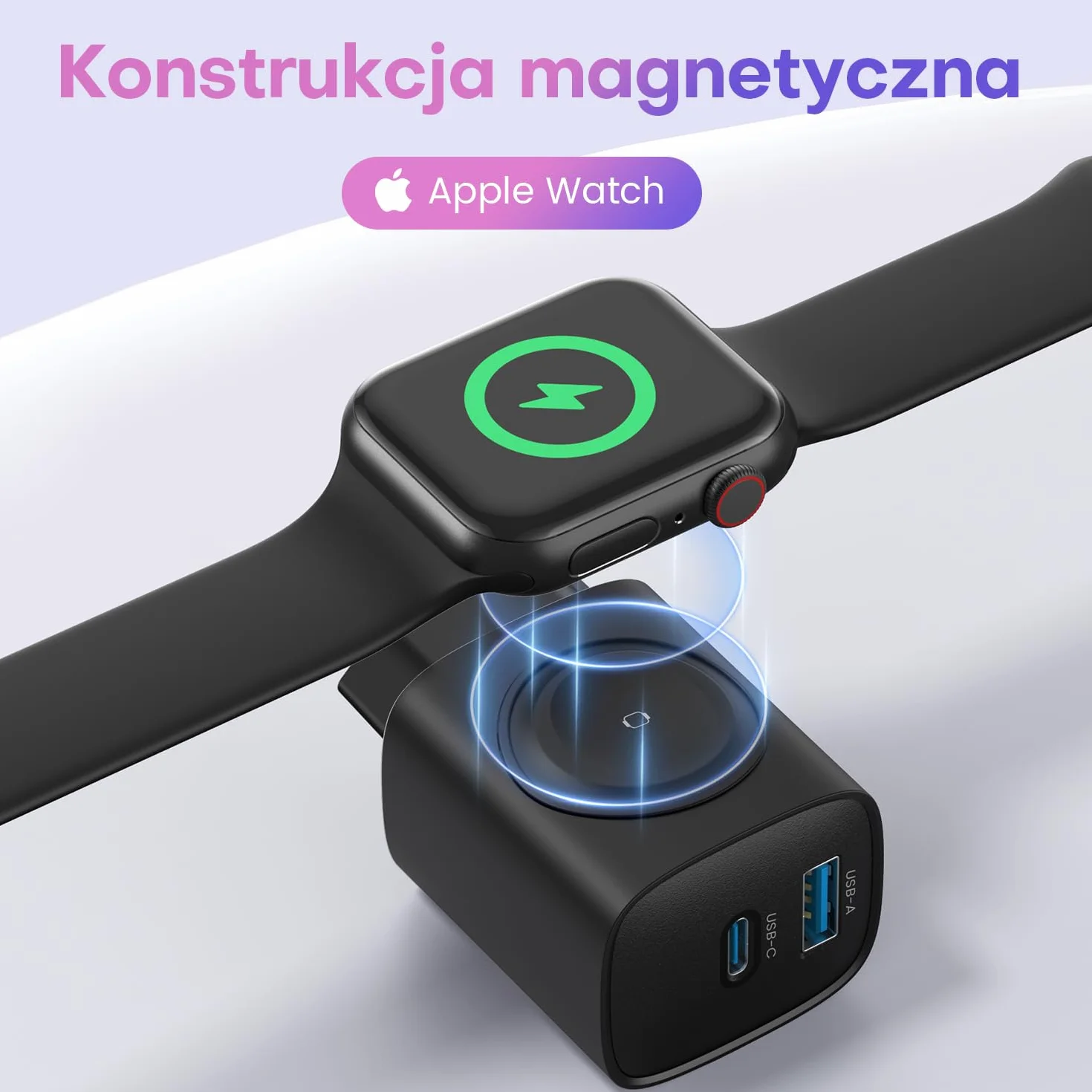 Ładowarka do Apple Watch, ładowarka USB C 3 w 1 20 W doiPhone'a PD 3.0, szybka ładowarka do Apple Watch 9/8/7/6/Ultra/SE, kabel ładujący USB C doiPhone'a 15/15 Pro Max, doiPada, Czarny