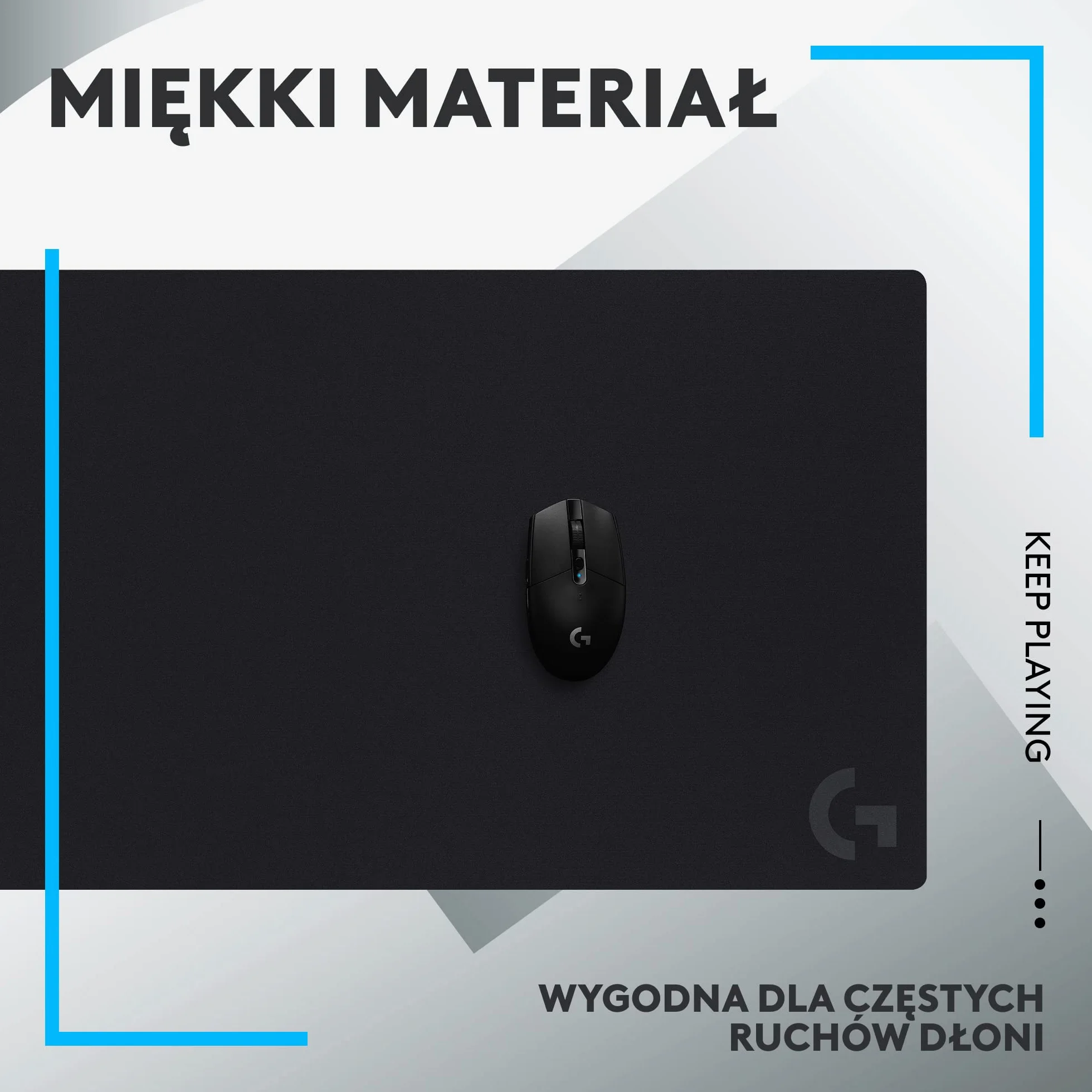 Logitech G G840 Bardzo Duża Podkładka pod Mysz dla Graczy, Stworzona pod Czujniki, Umiarkowane Tarcie, Antypoślizgowa, akcesoria do PC i do Mac, 900 x 400 x 3 mm