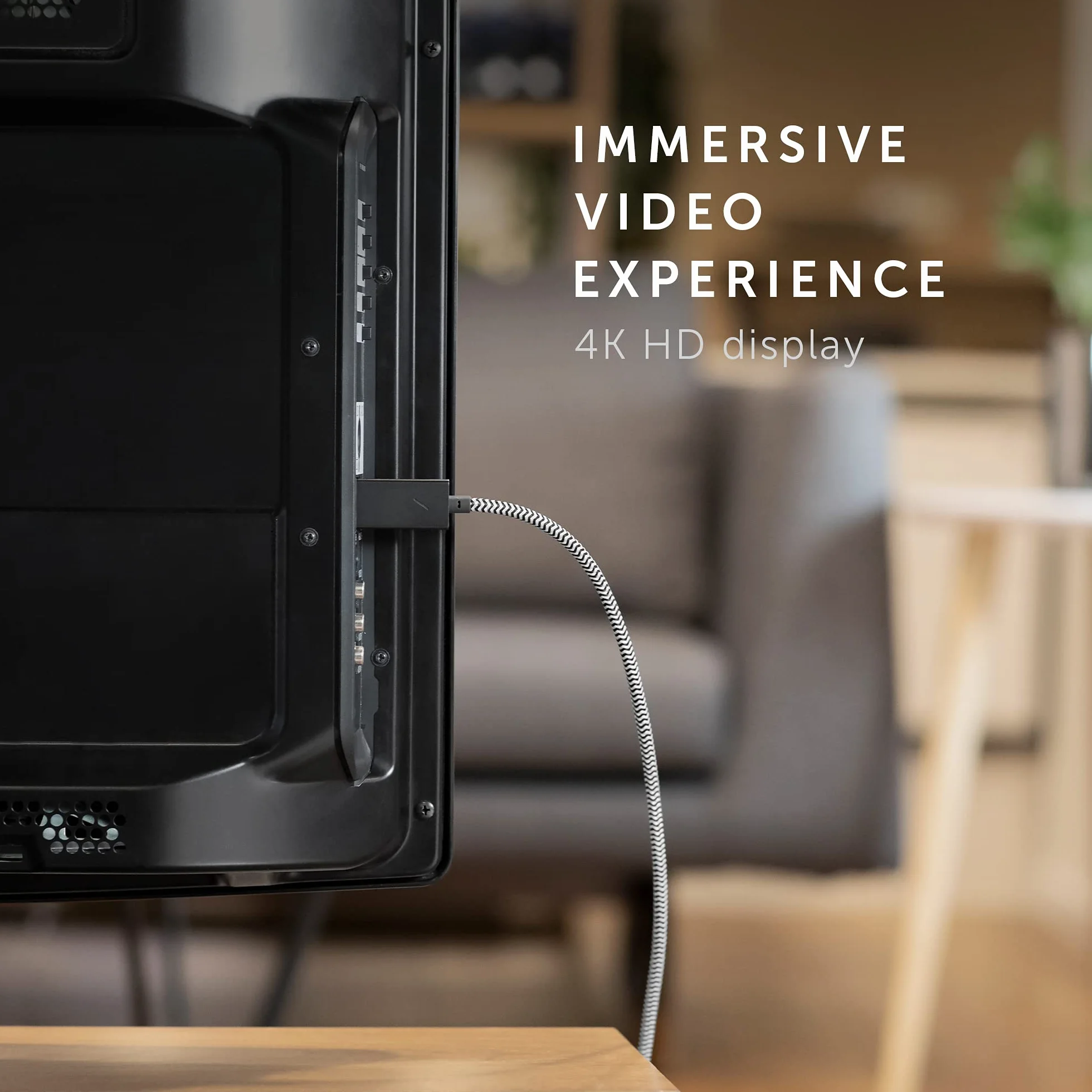 NATIVE UNION Pasek HDMI USB-C na HDMI (4K@60Hz) - 3 m (10 stóp) bardzo mocny wzmocniony kabel [certyfikat MFi] kompatybilny z MacBook Pro 2017-2020, MacBook Air/iPad Pro 2018 i innymi urządzeniami USB-C