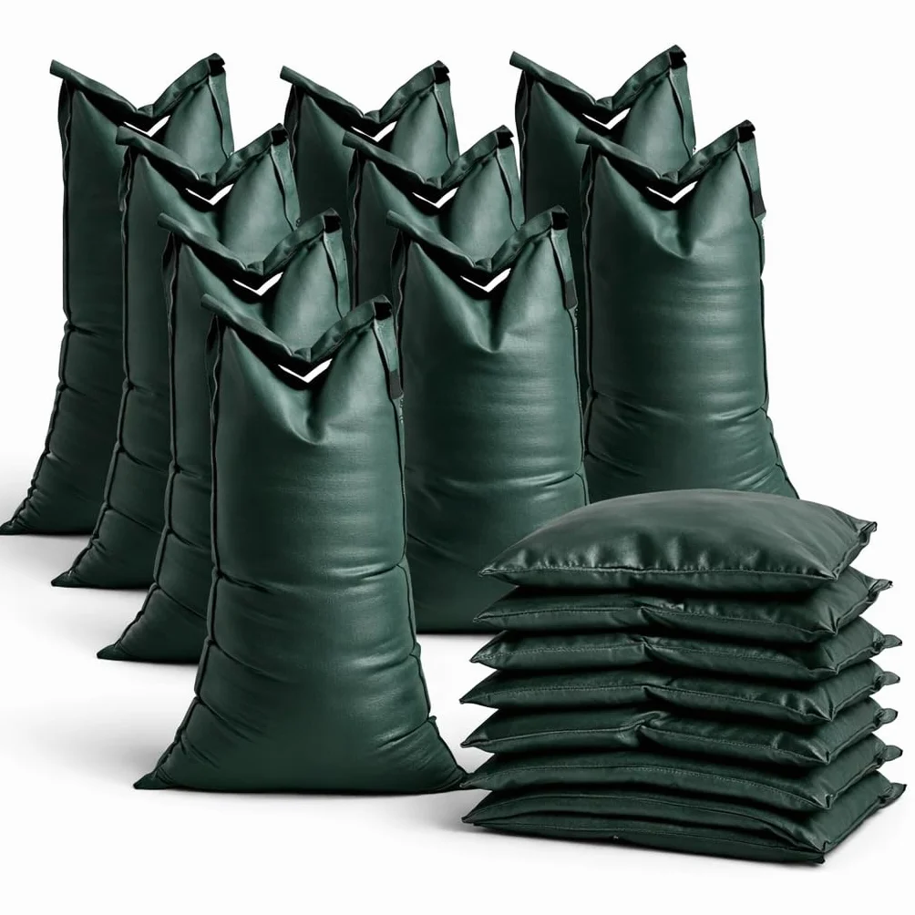 Worek na piasek 40 x 60 cm do ochrony przed wodą w przypadku powodzi – ochrona przeciwpowodziowa ze sznurowaniem – worek i worek z tkaniny nienapełniony (10)