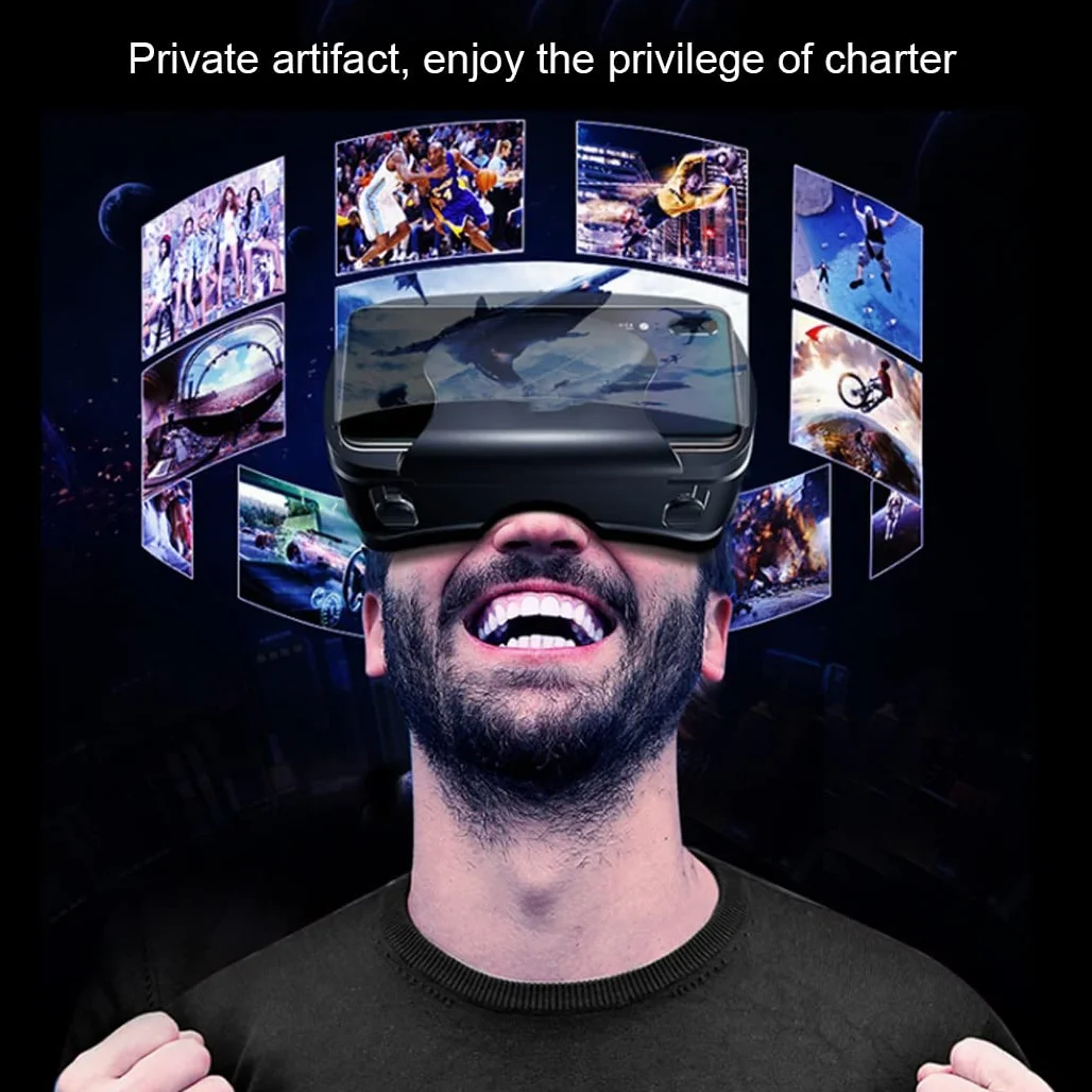 Okulary 3D, Virtual Reality, zestaw słuchawkowy, ochrona oczu, okulary VR do filmów 3D i gier, kontroler Bluetooth do iPhone 13 Pro Max/13 Pro/13/12/11, do Samsung Galaxy S21, Huawei, X. iaomi-Seria nie