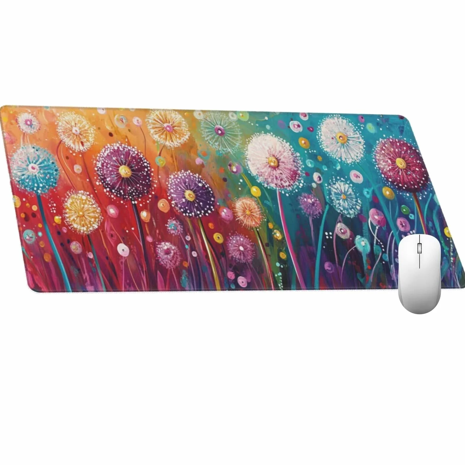 Duża abstrakcyjna podkładka pod mysz, XXL do gier dmuchawiec 1000 x 500 x 3 mm, wodoodporna podkładka pod biurko i antypoślizgowa gumowa podstawa, podkładka pod mysz do akcesoriów biurowych, gracz
