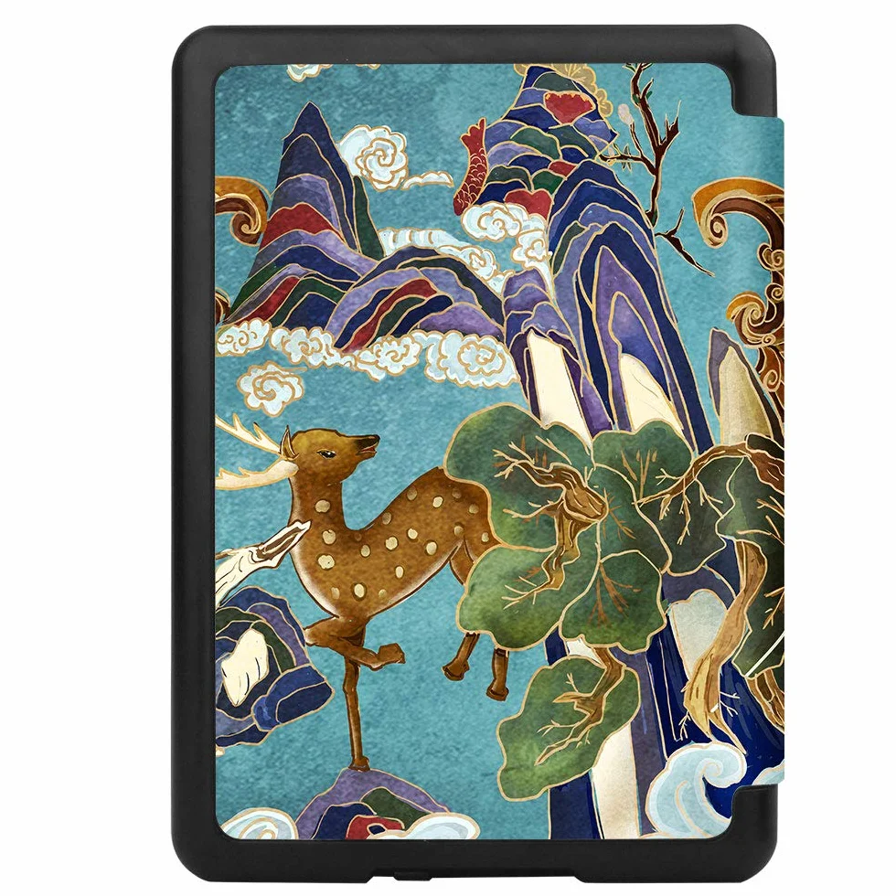Etui Slimshell na 6-calowy Kindle Paperwhite (10. generacja-2018, model nr: PQ94WIF) z podwójnym paskiem na rękę - wysokiej jakości lekki pokrowiec ze skóry PU z automatycznym uśpieniem/budzeniem