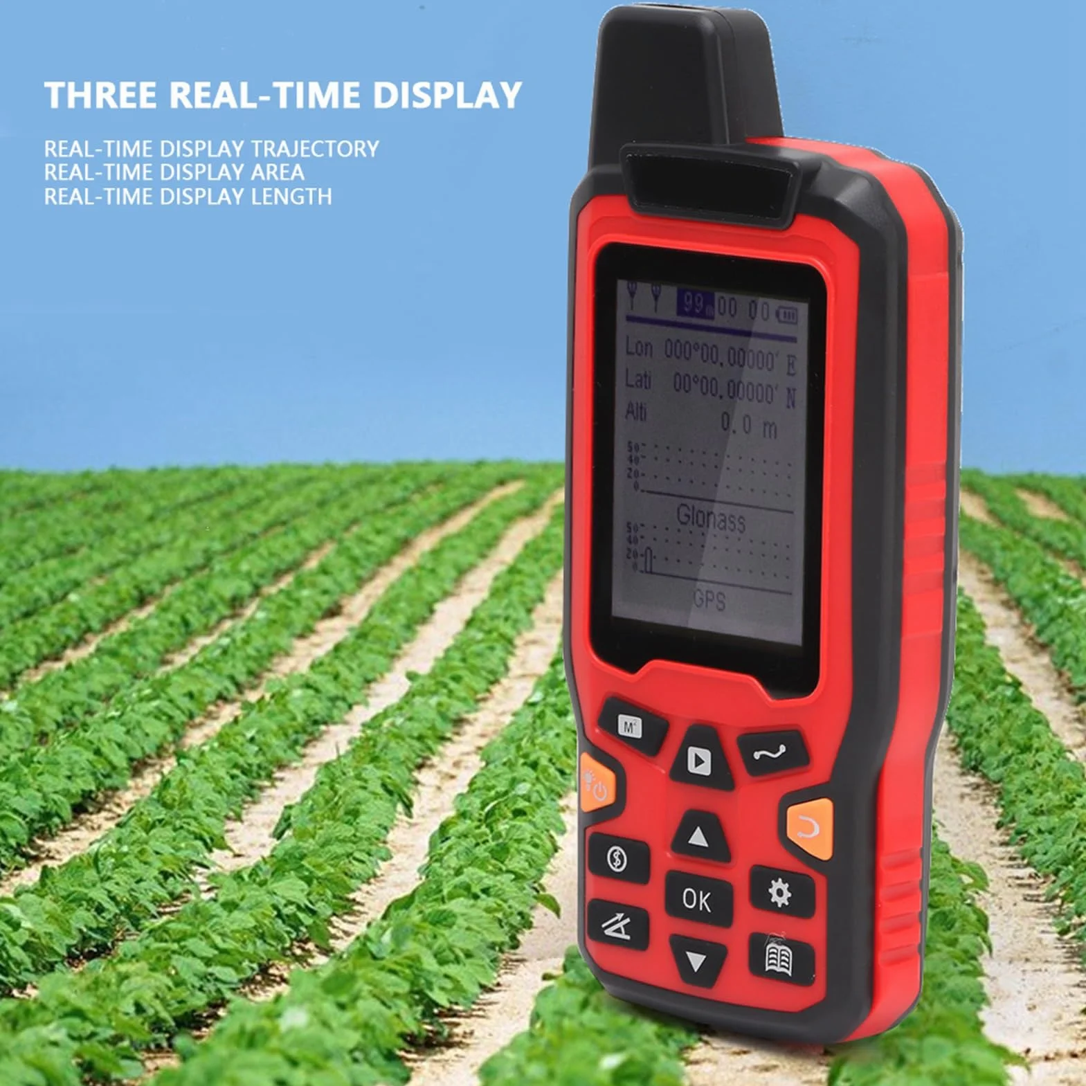 Keenso ZL-180 GPS Handheld Navigation Track Obszar Torta z Wyświetlaczem w Czasie Rzeczywistym i Akumulatorami o Dużej Pojemności, Idealny dla Geoderzy i Przygody na świeżym Powietrzu (wtyczka UE)