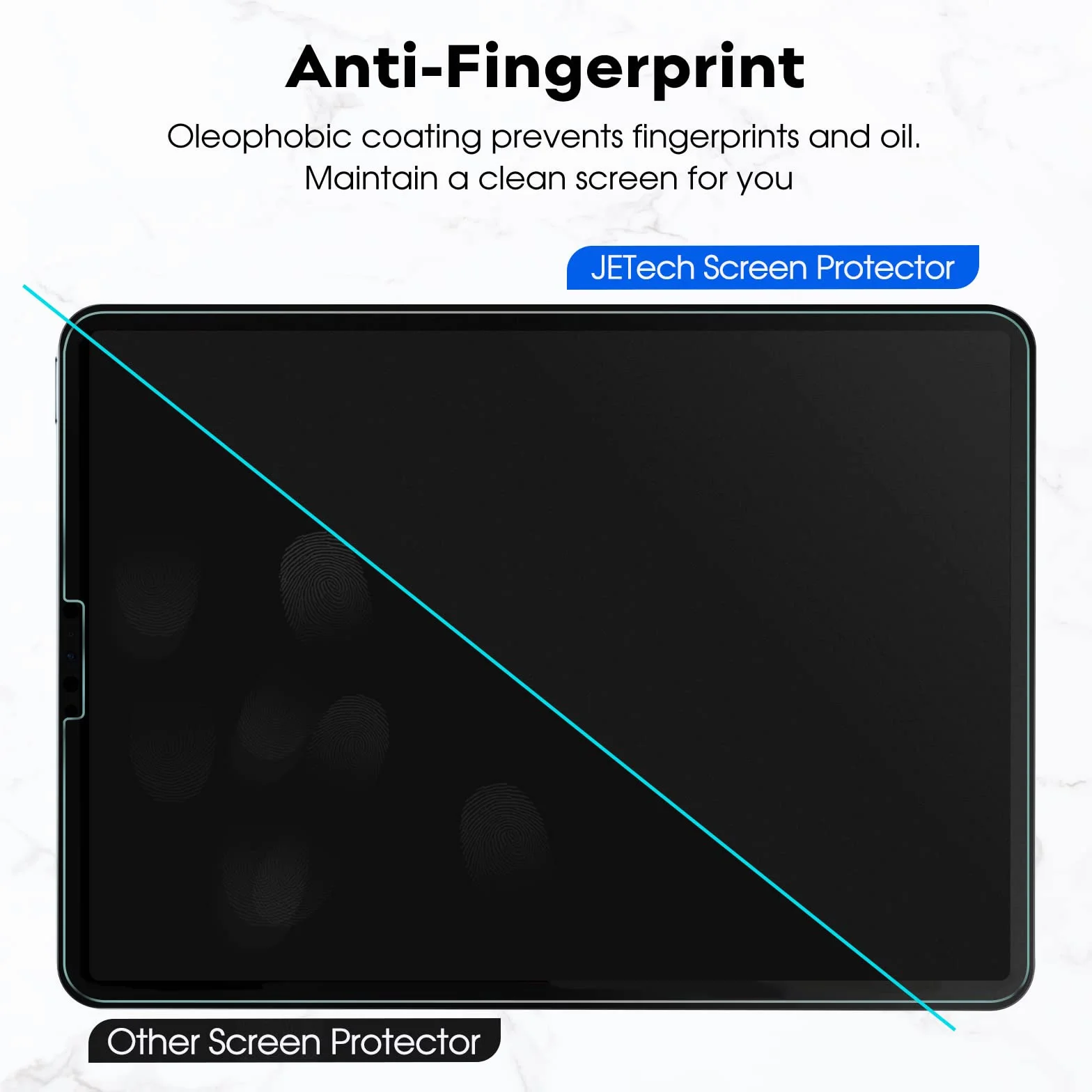 JETech Ochraniacz Ekranu Papierowy dla iPad Pro 12.9 Cala 2022/2021/2020/2018 (6./5./4./3. Generacji) z Łatwa Instalacja Rama, Szkło Hartowane z Folia Papier-Matowa Skończy Antyodblaskowe, 1 Paczka