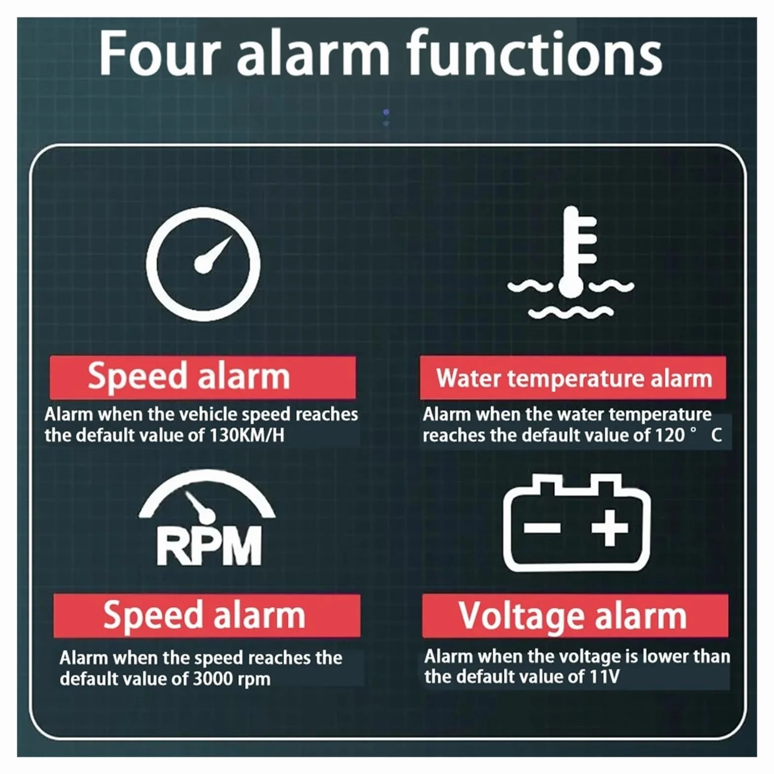 Auto HUD Projektor Samochodowy Alarm Head Up Wyświetlacz Prędkościomierza Przednia Szyba(Km h light)