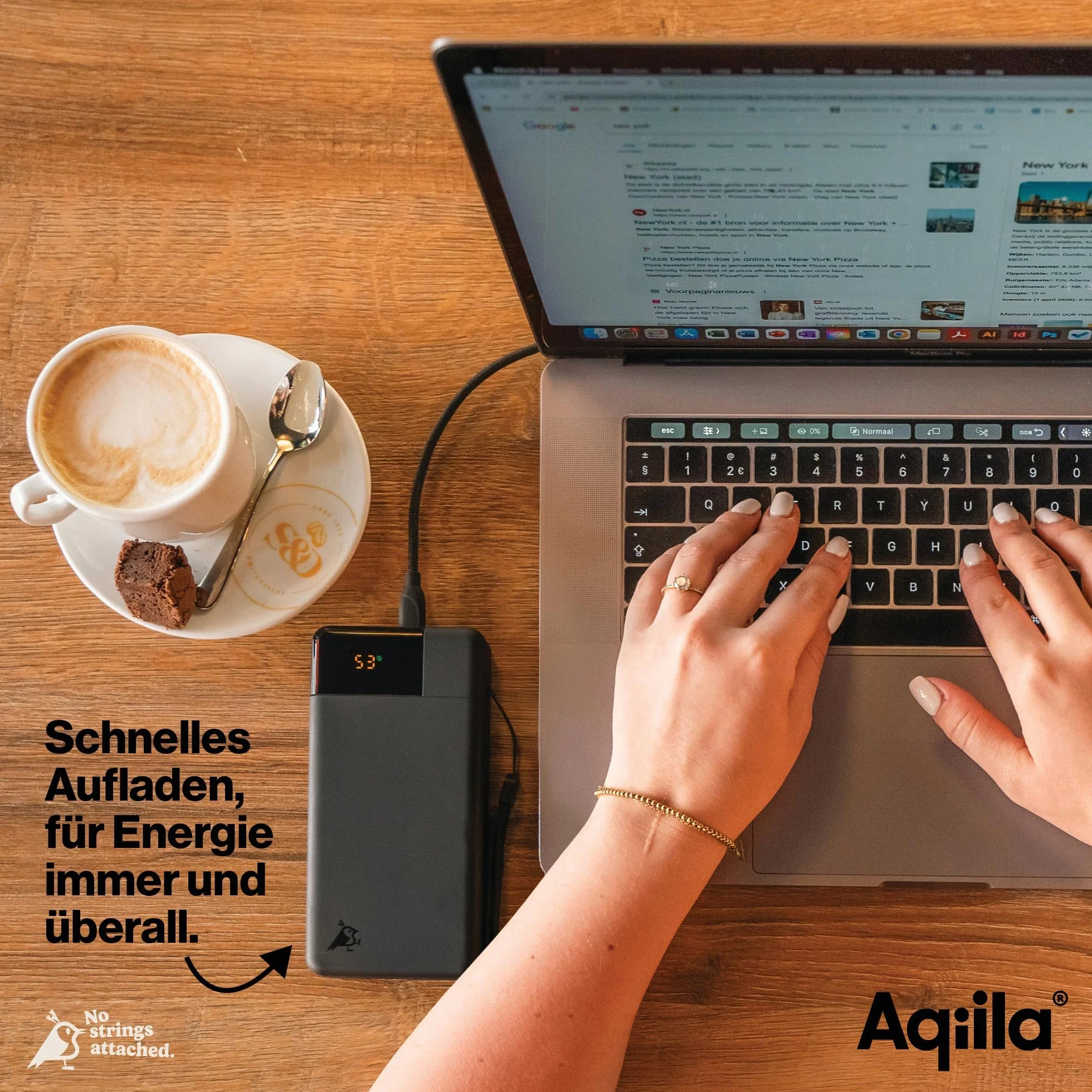 Powerbank 20 000 mAh, wyświetlacz LED, 2 x USB-C, 1 x USB-A, przenośna ładowarka 65 W, PD do telefonów i laptopów, ładowanie Pass-Through, powierzchnia Soft-Touch, Powerbird czarny w opakowaniu